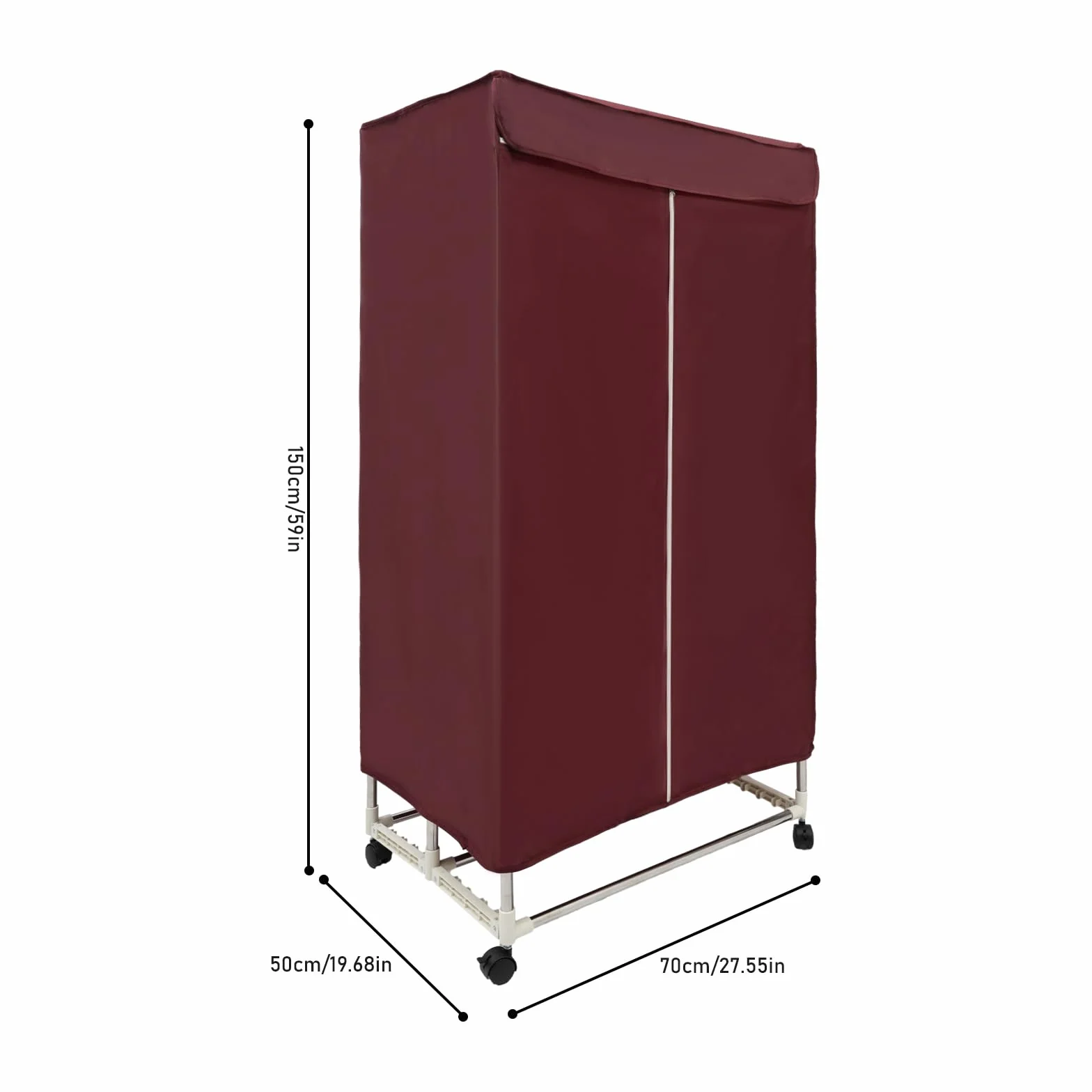 Secadora eléctrica de 1500 W, armario portátil, secadora de aire caliente, máquina de secado plegable con mando a distancia y temporizador, diseño de doble capa, para el hogar (rojo)