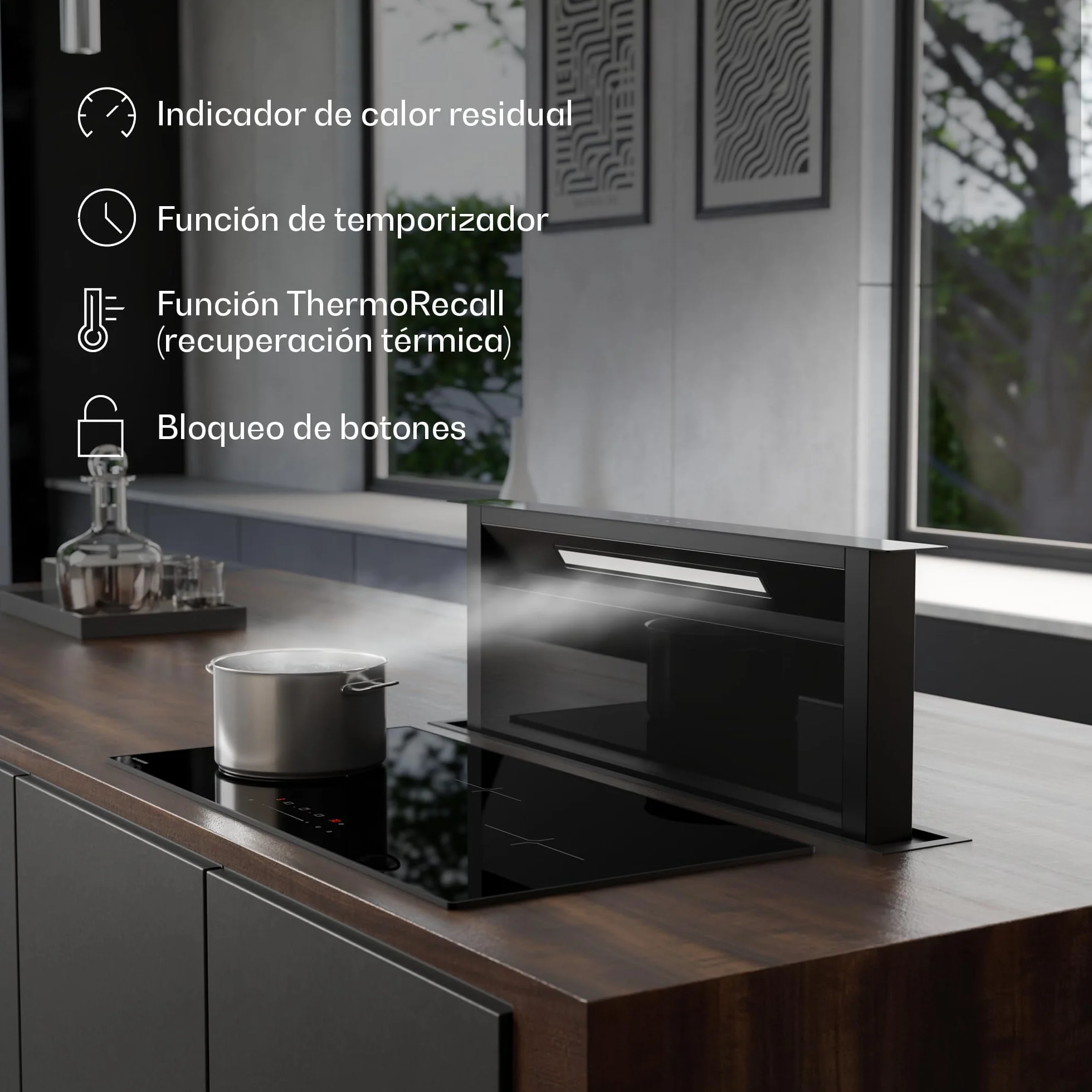 Klarstein Velaire Placa Inducción 80cm - 3 Zonas, 5500W Boost, Control Táctil Deslizante, Temporizador, Bloqueo Infantil, Indicador Calor Residual, Cocina Inducción