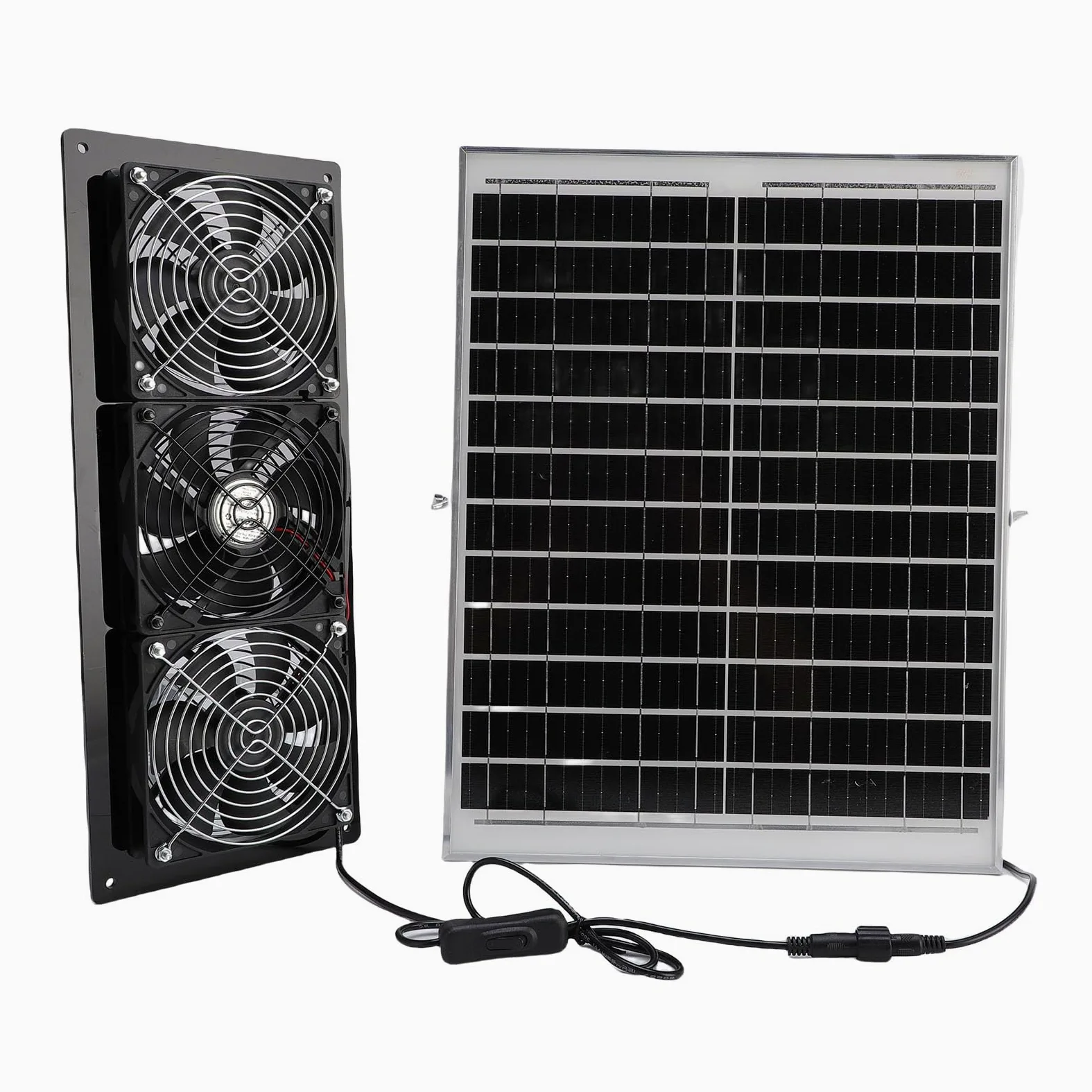 Generic Kit de Ventilador de Escape con Energía Solar, 25W, Resistente a la Intemperie, para Gallinero, Invernadero, Casa para Mascotas, Ventilación de Alta Eficiencia