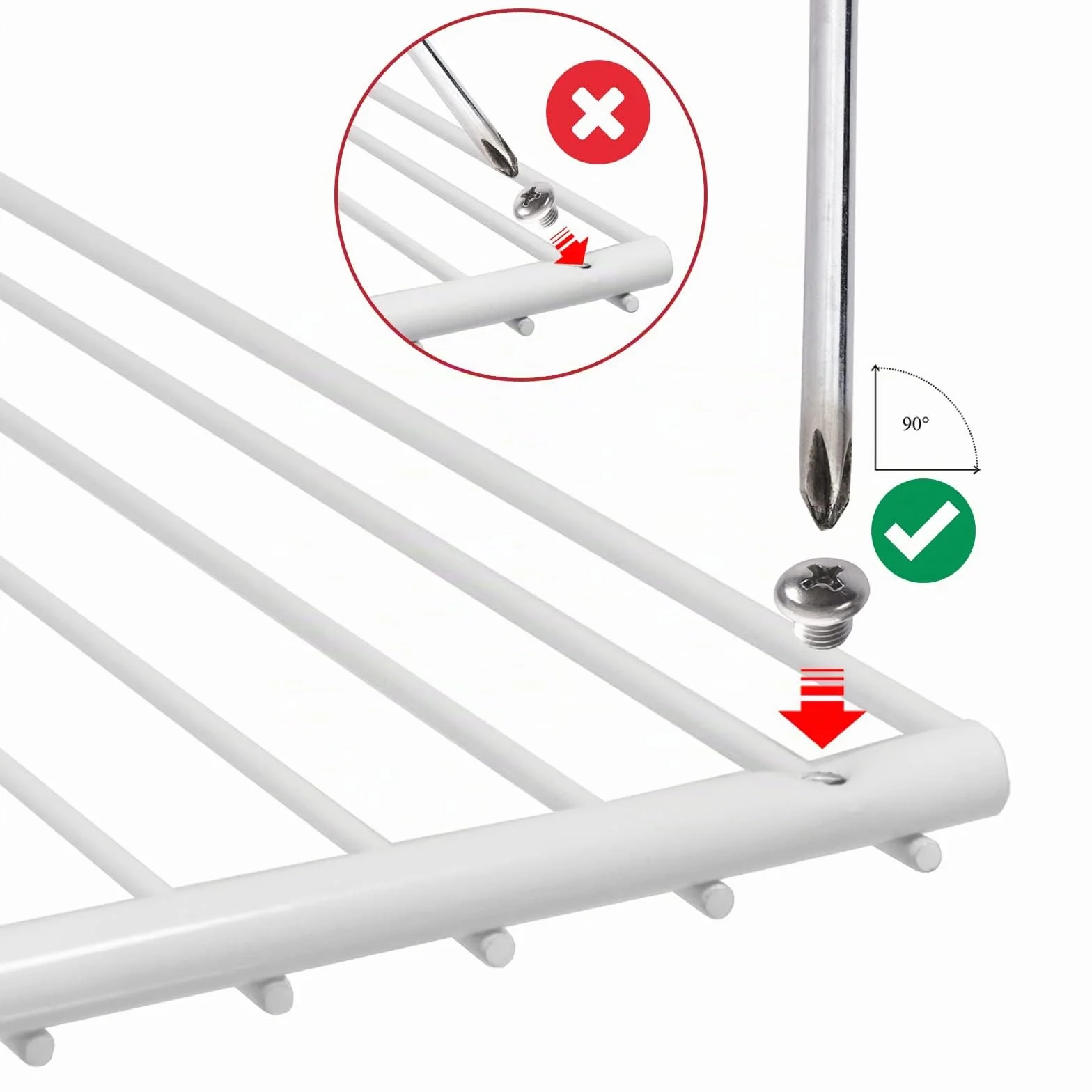 SPARES2GO Estante Universal para frigorífico y congelador (Paquete de 3, Blanco, Ajustable, Recubierto de plástico, Brazos Extensibles)