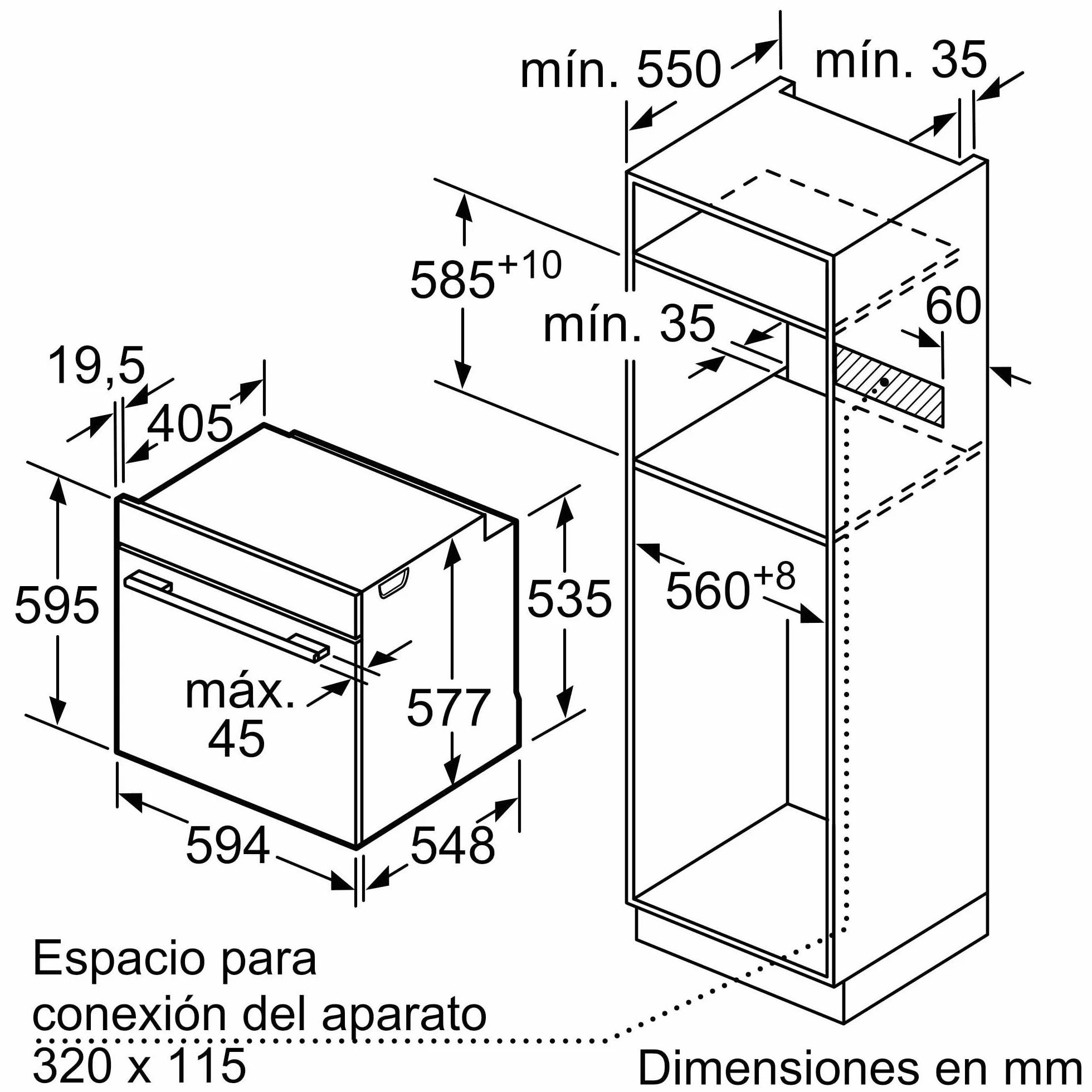Bosch - Horno Multifunción, 60 cm, Serie 8, Electrónica TFT TouchControl, AirFry, Función Assist, Home Connect, Pirólisis, Blanco, HBG7741W1