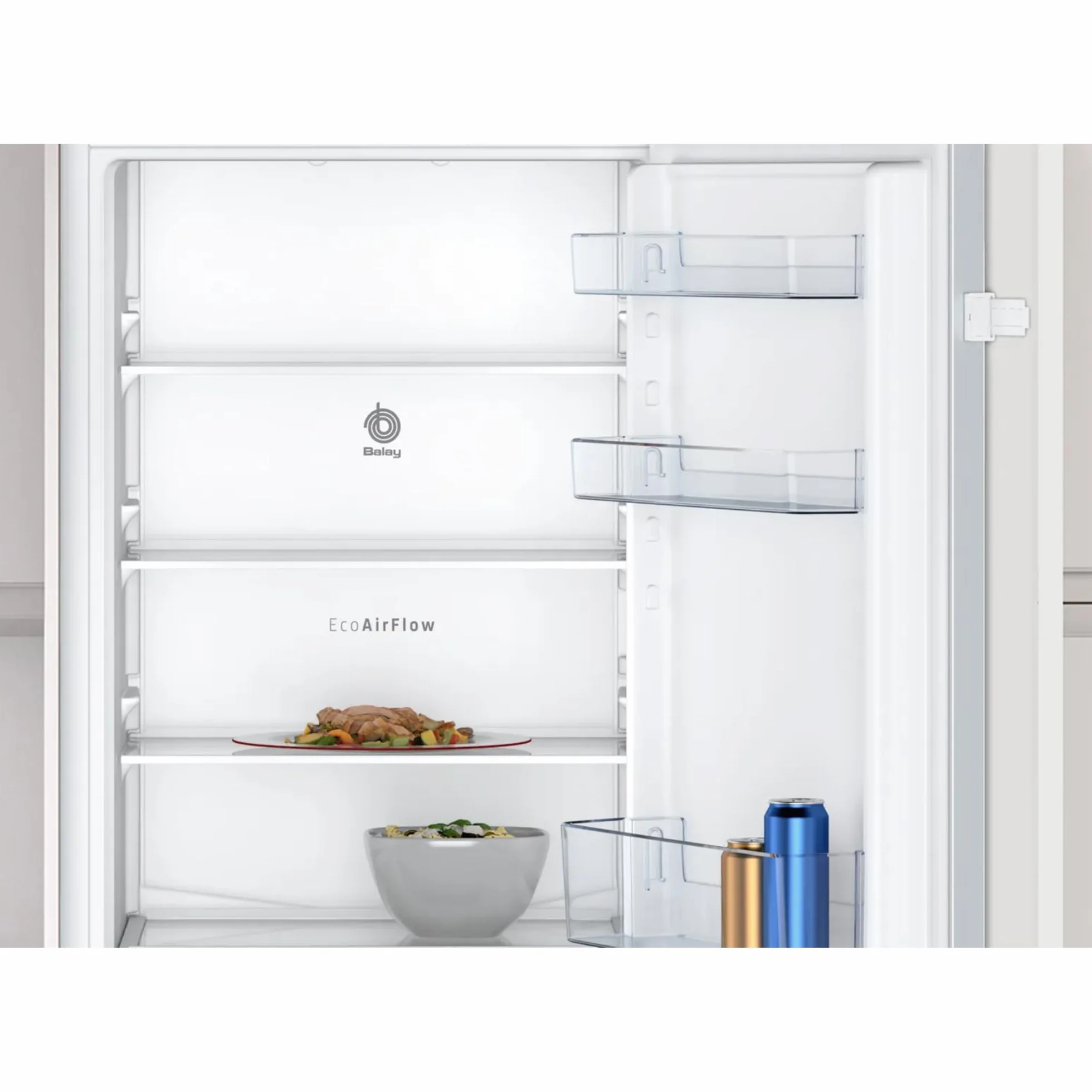 Balay - Frigorífico Combi Integrable, Puerta Deslizante, NoFrost, Cajón Fresh, 260 litros, 3KIE712F