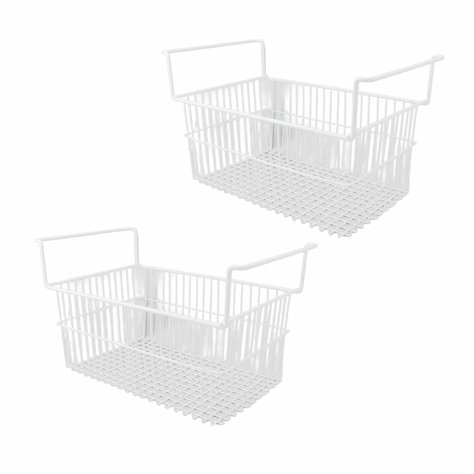 Cestas Organizadoras para Congelador, 2 uds., Cestas para Congelador Horizontal, Cesta de Alambre de Metal de Gran Capacidad para Congelador con (Largo 63 cm x ancho 27 cm x alto