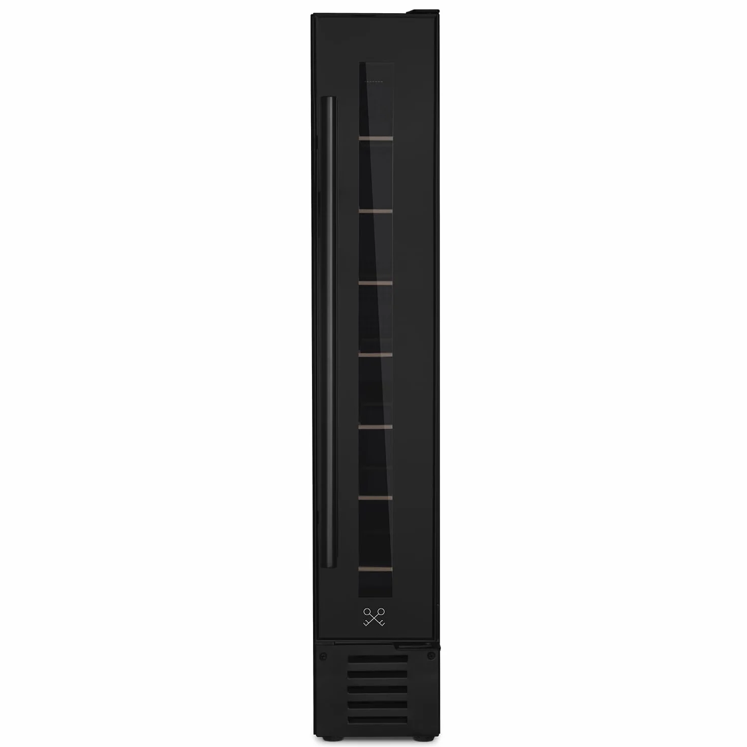 LES PETITS CHAMPS Vinoteca Empotrable 7 Botellas CAVSEB7 Black Edition, 22L, Puertas de Acero Inox, Ajuste de Temperatura de 5°C a 22°C, Sistema Termodinámico, Iluminación LED, Anti-UV, 6 estantes