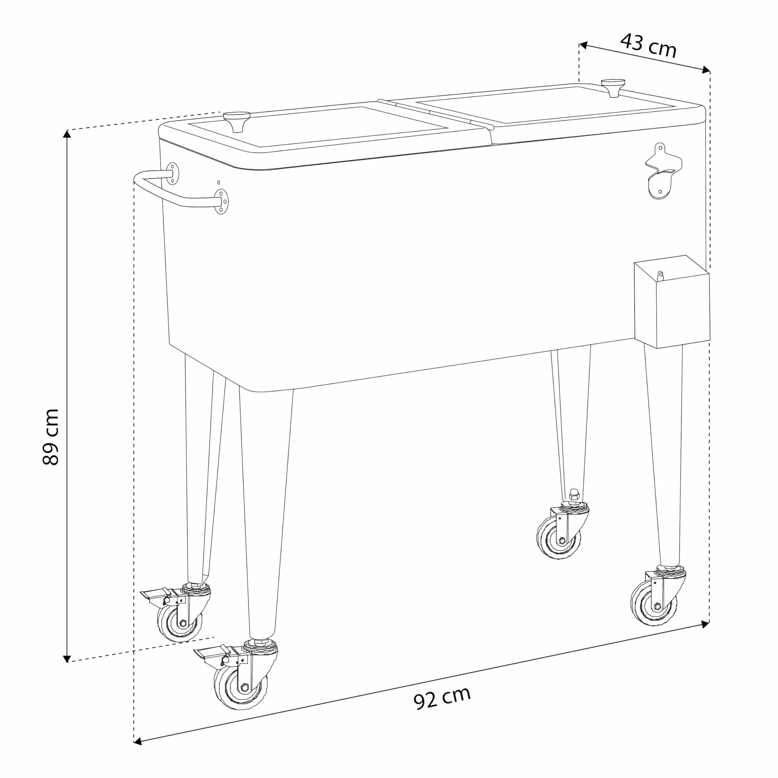 AXI Retro Cooler Mint | Nevera portatil para Exterior/Jardin | Nevera 76 litros.