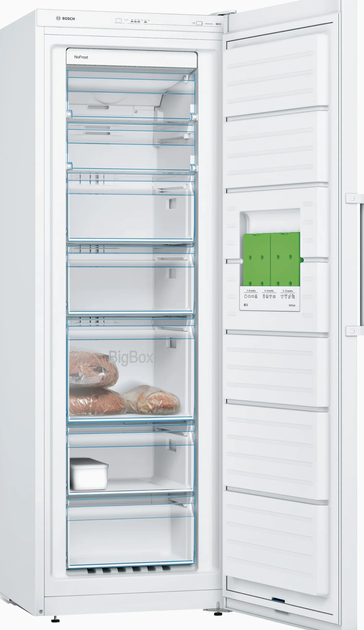 Bosch GSN33FWEV Serie 4 - Congelador independiente (176 x 60 cm, 225 L, sin escarcha, cajón grande para congelación grande, interior flexible gracias a la zona Vario Zone, Multi AirFlow, color blanco)