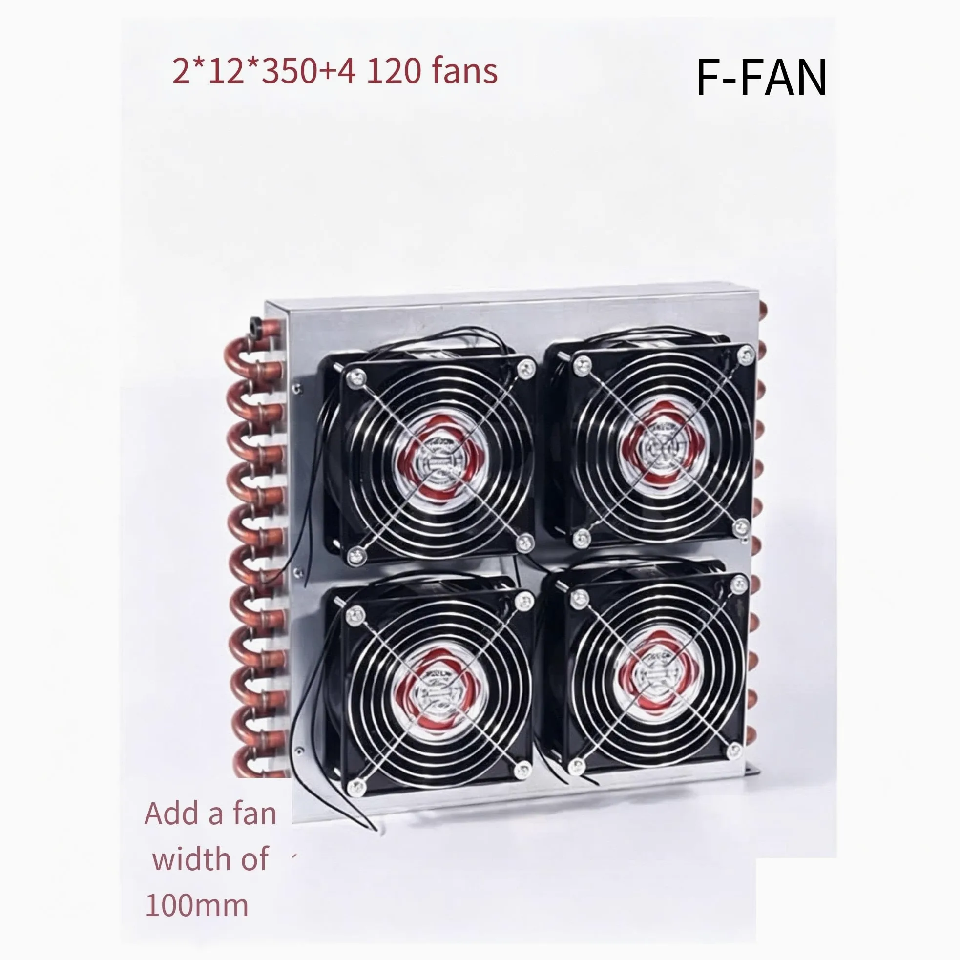 Condensador De Refrigerador Pequeño Con Ventilador, Intercambiador De Calor Enfriado Por Aire Con Aletas De Aluminio Y Tubo De Cobre(F-FAN)