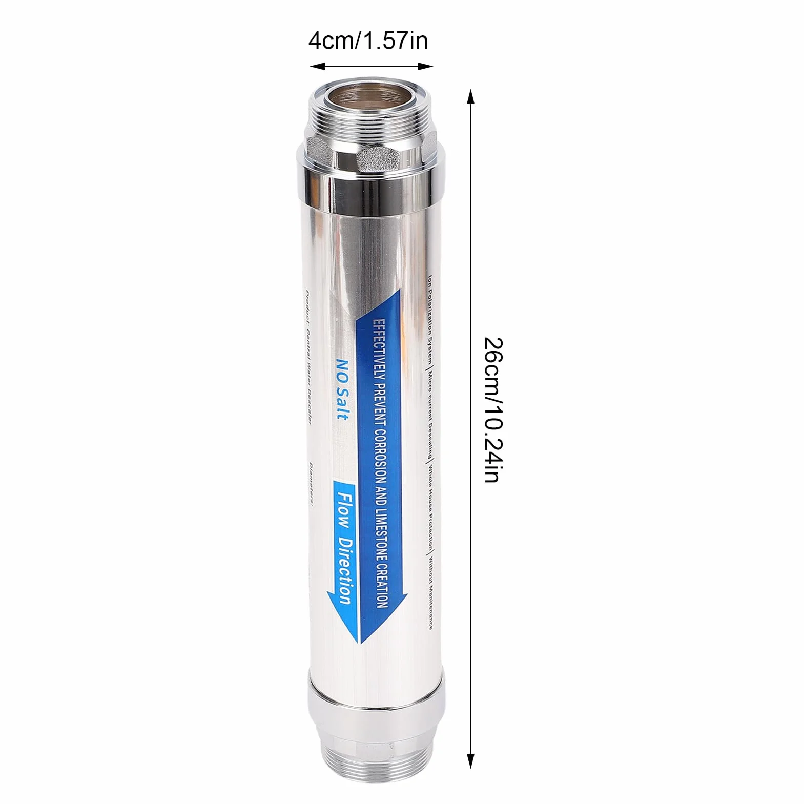 Cocoarm Ablandador de Agua, Descalcificador de Agua de Acero Inoxidable, Tecnología Magnética, Evita la Acumulación de Incrustaciones, Diseño Compacto para Uso en Toda la Casa (Acero inoxidable 2)