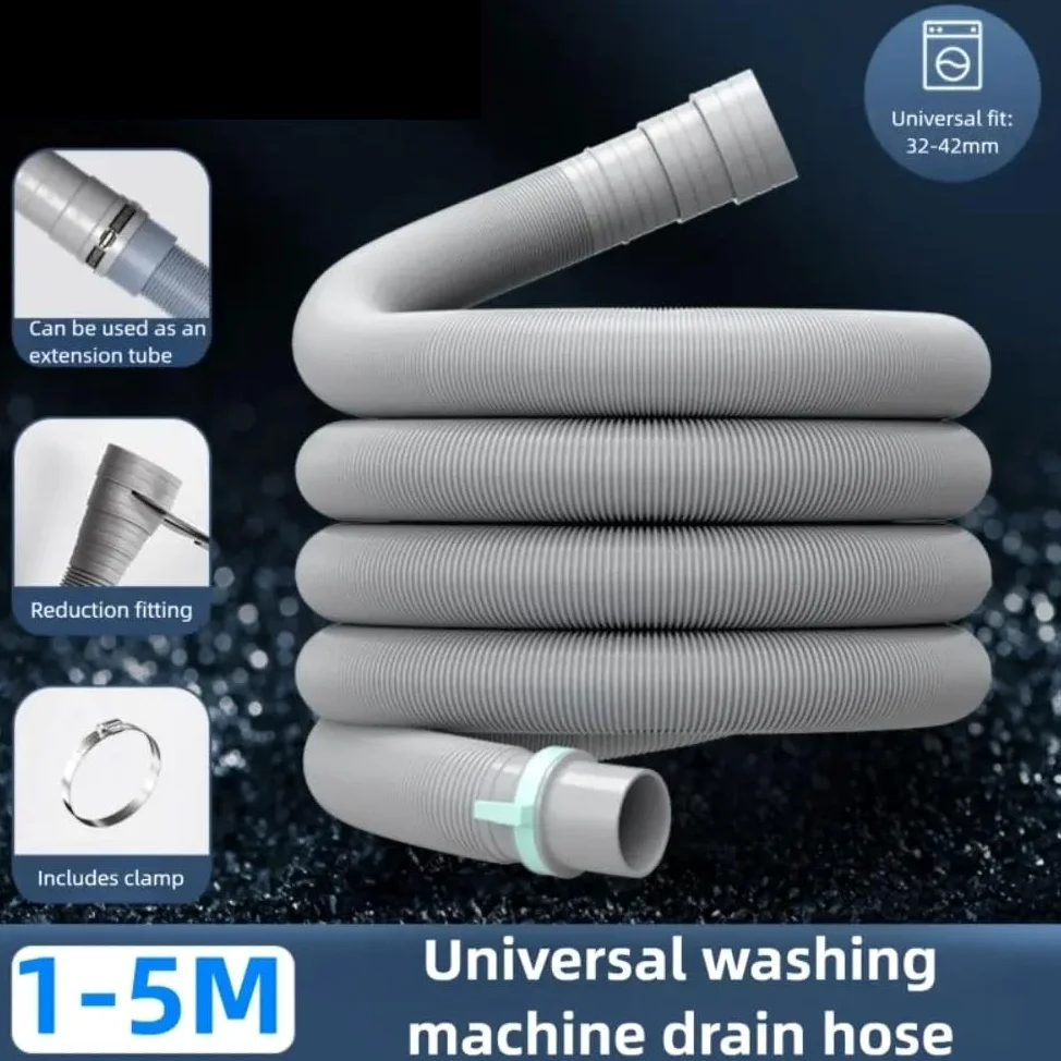 Manguera De Drenaje For Lavadora De 1m, 3m, 5m, Manguera De Drenaje Flexible EVA For Lavavajillas, Tubo De Extensión, Tubo De Descarga For Lavadora(5m)