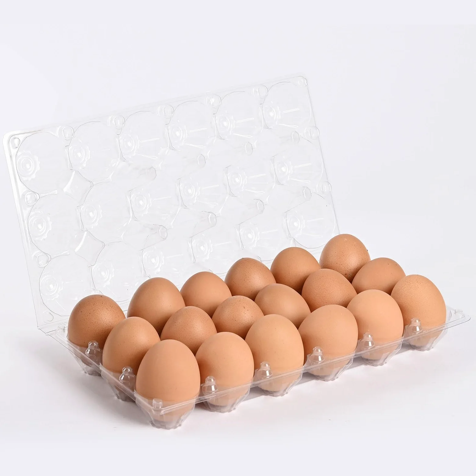 Cajas de huevos transparentes, contenedor de plástico para huevos, bandeja de huevos para refrigerador, almacenamiento de huevos de granja, cesta de huevos de granja de pollo, estante de