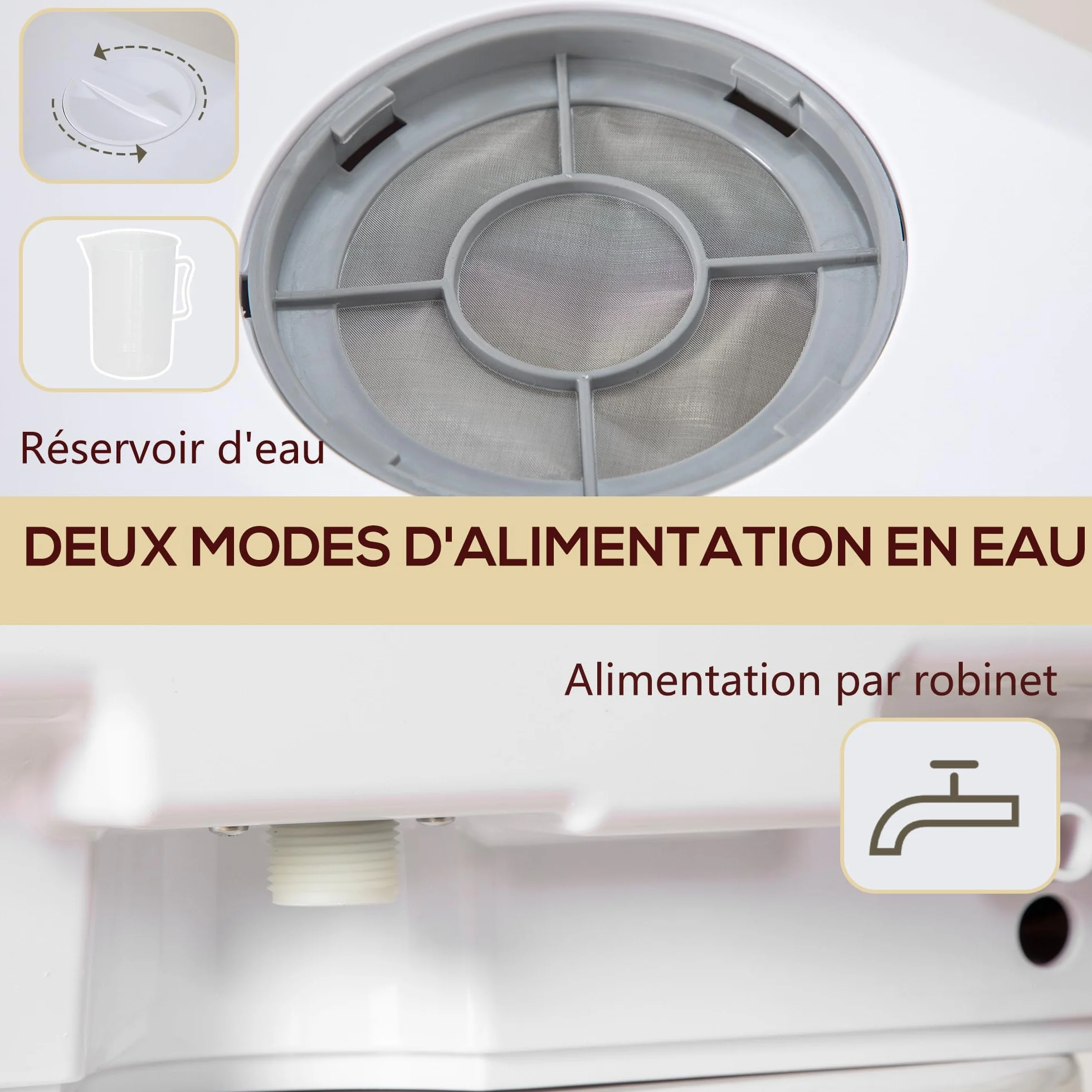 HOMCOM Lavavajillas de Encimera Pequeño con 5+1 Programas, ECO, Depósito de Agua 6L, Dos Modos de Suministro, Pantalla LED para Cocina y Apartamentos
