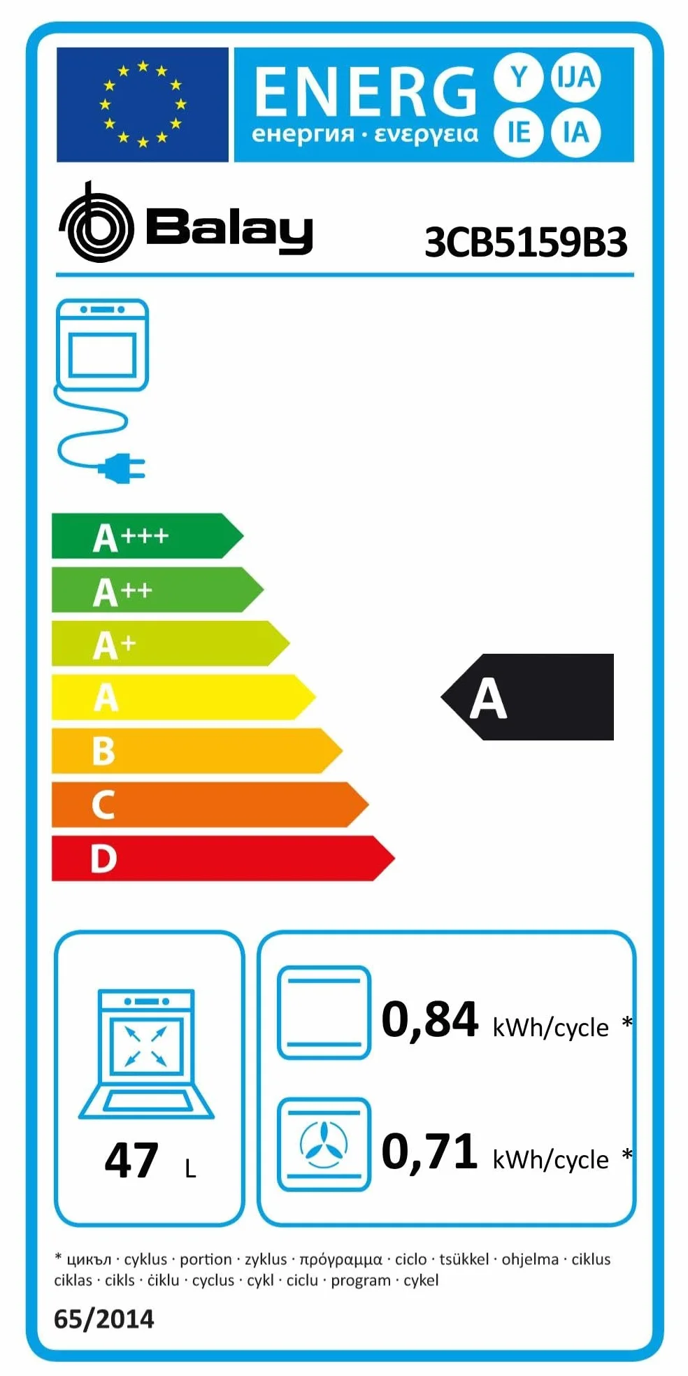 Balay Horno Multifunción 60 cm Aqualisis Control Comfort 10 Recetas Cristal Blanco 3HB5159B3