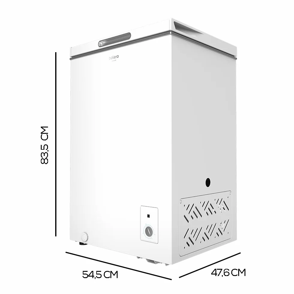 Cecotec Congelador Horizontal Arcón Bolero CoolMarket Chest 99 White. 99 Litros, Ahorro Energético, Sistema Dual Function, Cesta Interior, Control Mecánico, Blanco