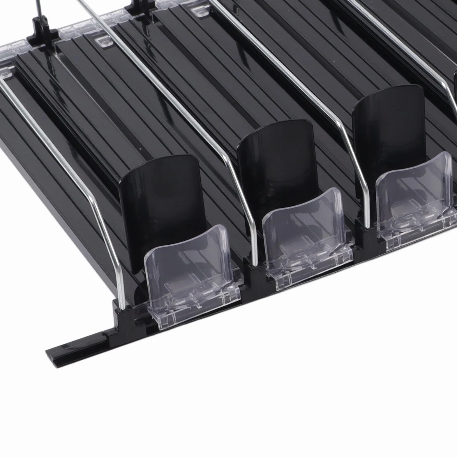 Fockety Organizador de Bebidas para frigorífico, Organizador de latas de refresco con Gran Capacidad de Carga y Anchura Ajustable, se Empuja Solo y es fácil de Usar (38cm)