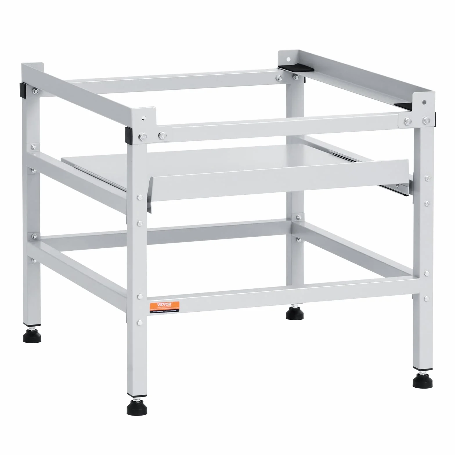 VEVOR Soporte para lavadora de 640 x 635 mm Pedestal para Lavadora de Acero al Carbono Capacidad de Carga de 136 kg Base de Pedestal para Lavadora y Secadora con Bandeja para Levantar Lavadoras