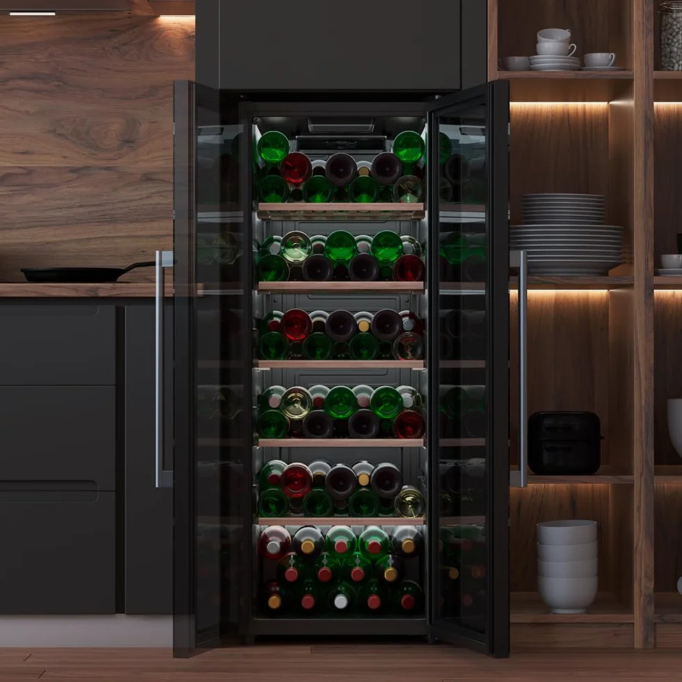 Cecotec Vinoteca 98 Botellas Bolero Grand Sommelier 98000 Black: Vinoteca De 128,5 cm Con Sistema De Enfriamiento Silencioso A 41Db Y Panel De Control Táctil