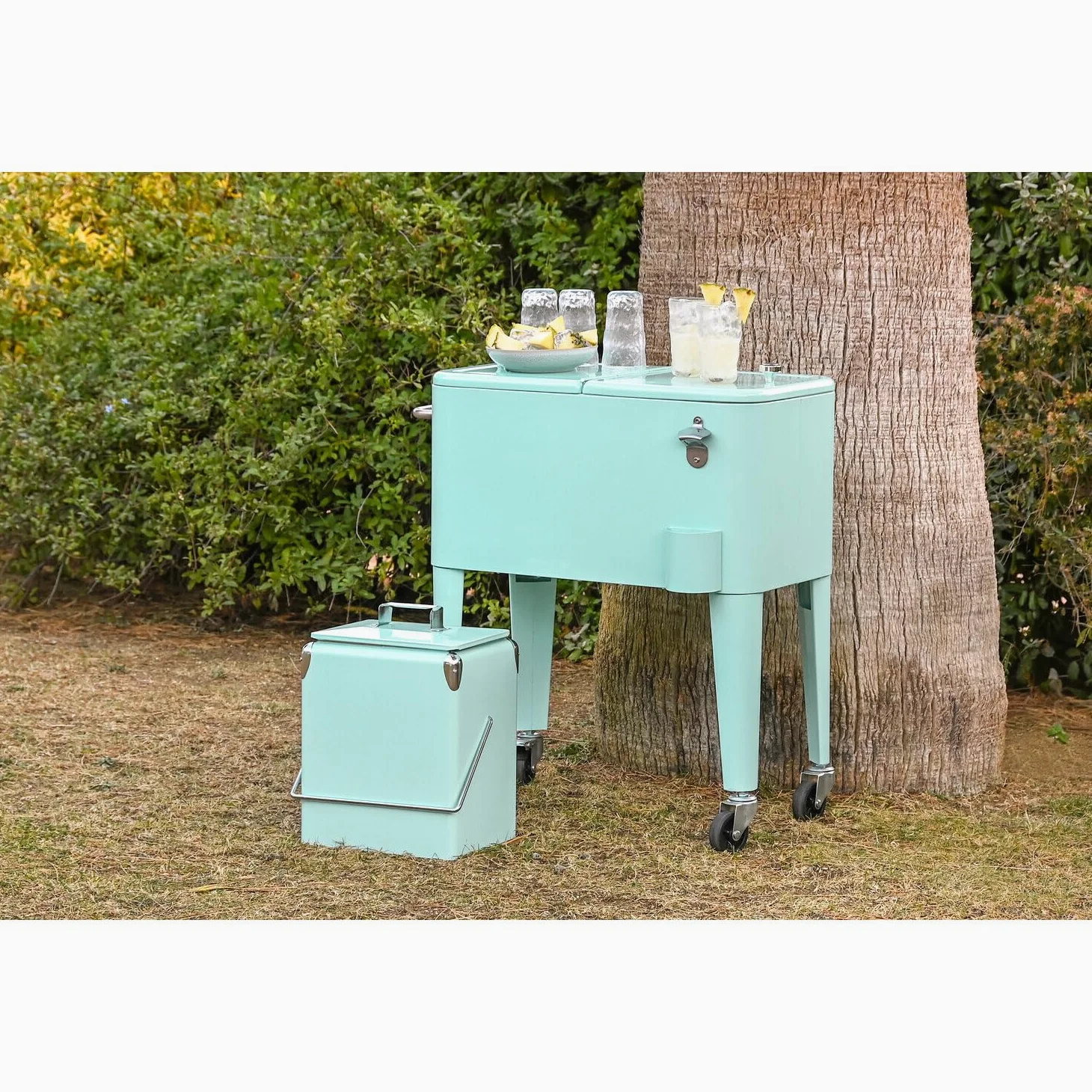 Nevera Acero PP 74x43x80 56 litros Azul Celeste | Alexandra House Living Nevera Acero Pp 74x43x80 56 Litros Azul Celeste