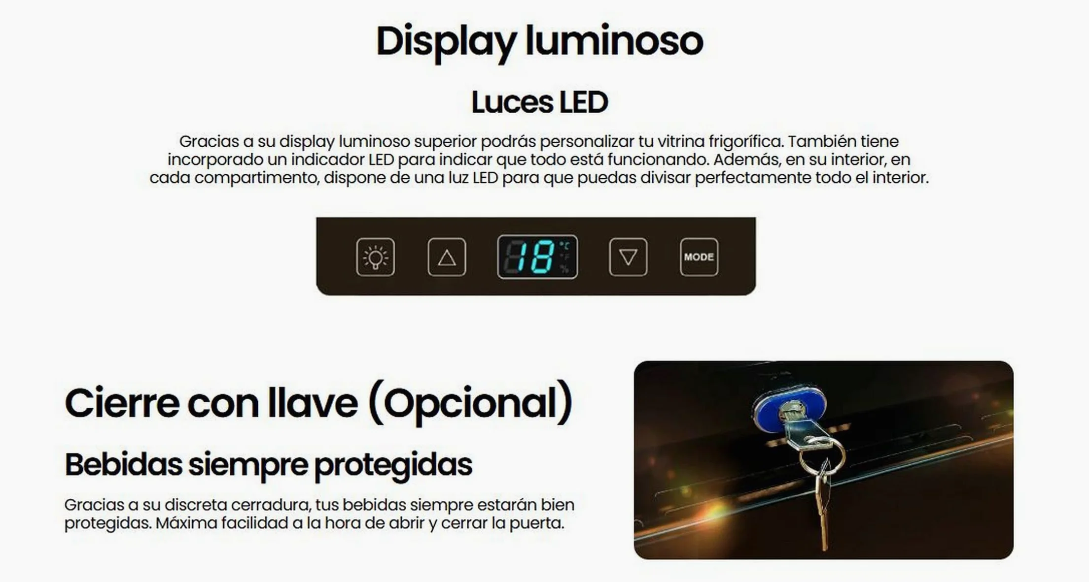INFINITON Vitrina Frigorifica FTS-90L85NEG, 90 Litros, Altrua 83 cm, Fan ADD Cooling, 3 Estanterias, Led Interior, Doble Cristal, negro, E