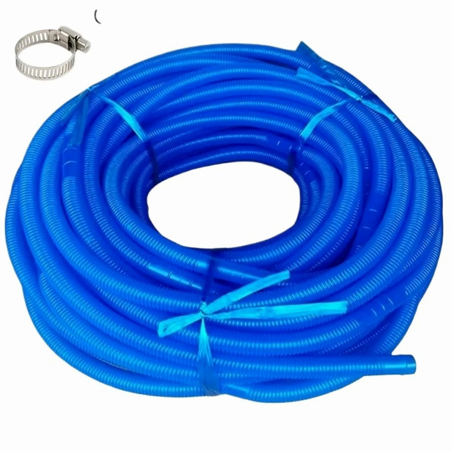 Manguera de desagüe corrugada para lavadora, diámetro interior de 16 mm de longitud, 1 m, doble cilindro, manguera de entrada de agua, color azul