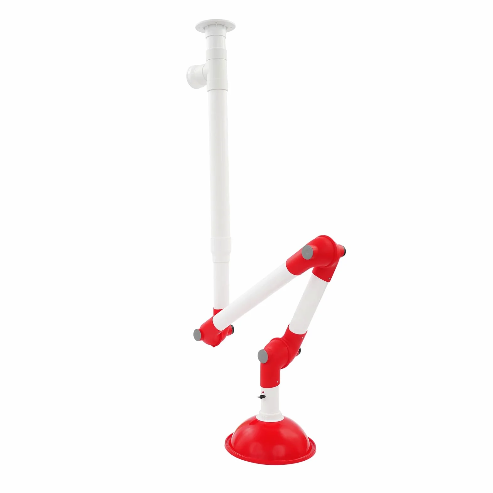 Campana Extractora de laboratorio universal con válvula ajustable,Campana de extracción giratoria 360° de polipropileno y aluminio con 375mm abertura de campana,para la ventilación de gases de escape