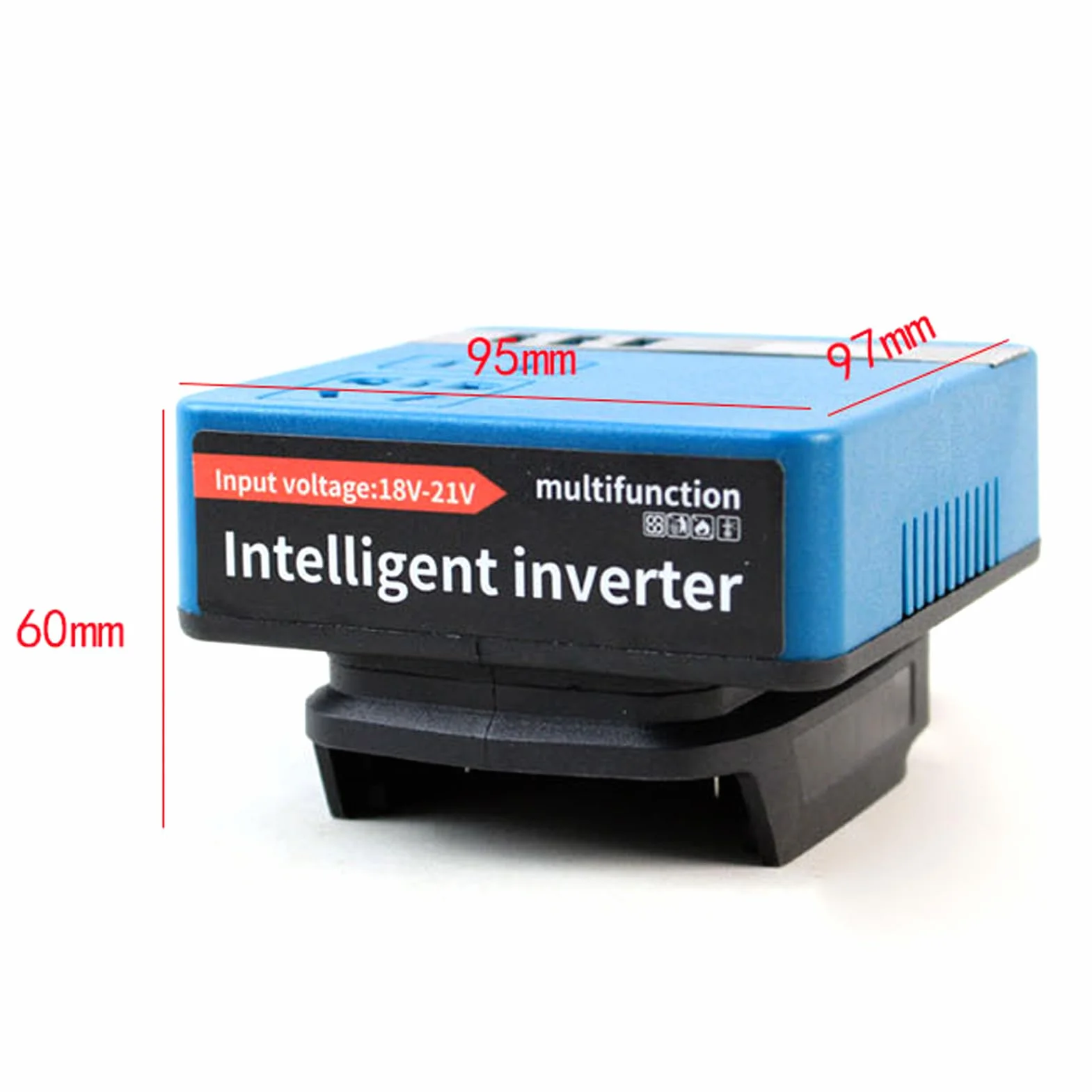 Irfora Inversor de batería de litio de 120 W, herramientas de litio multifunción, inversor de batería, inversor de 21 V a 220 VAC, inversor inteligente bimotor con múltiples