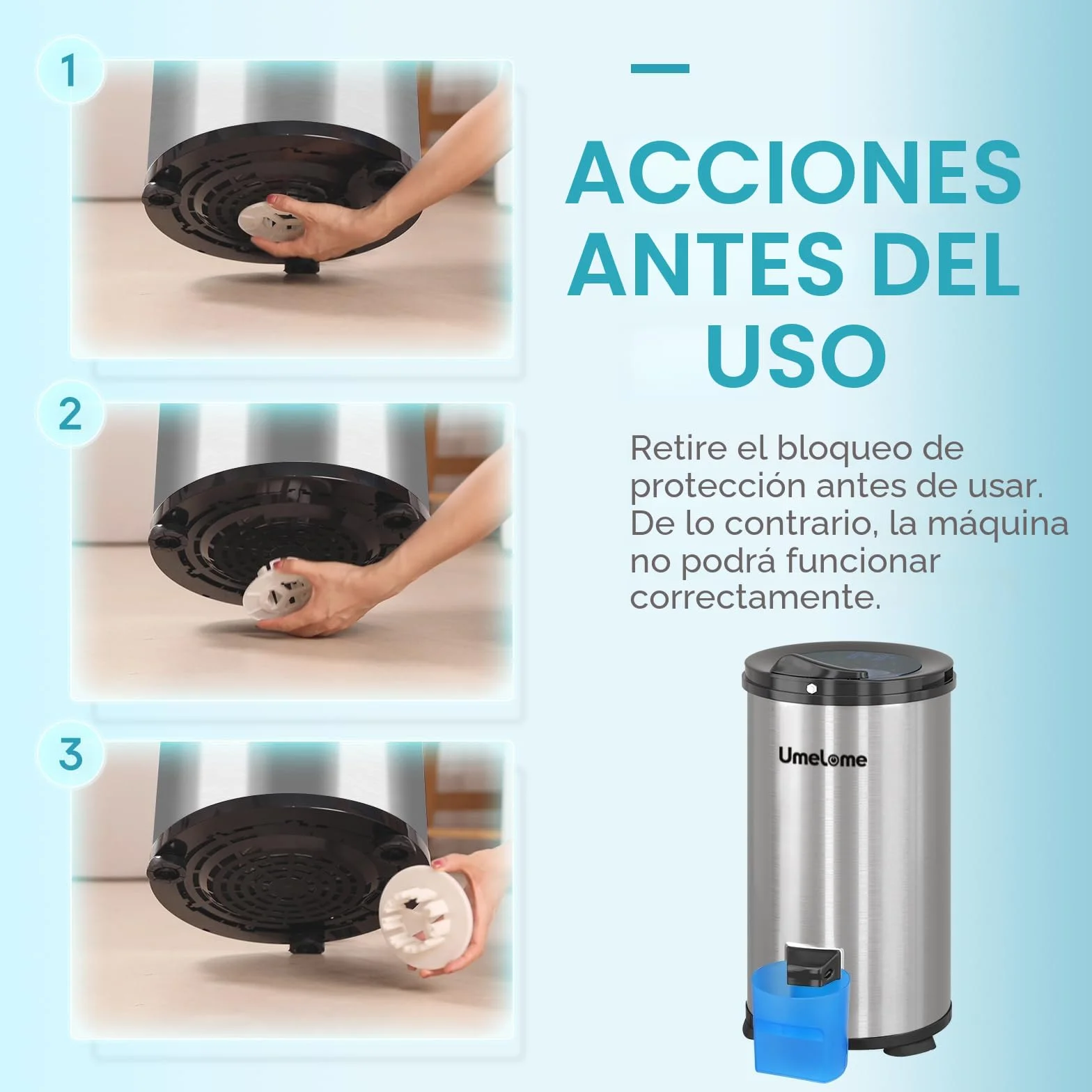 Centrifugadoras de ropa Umelome capacidad 4 kg Secadora rotativa 2800 tr/min Secadora rotativa energética y de ahorro de energía Clase de eficiencia energética A+++, Plateado
