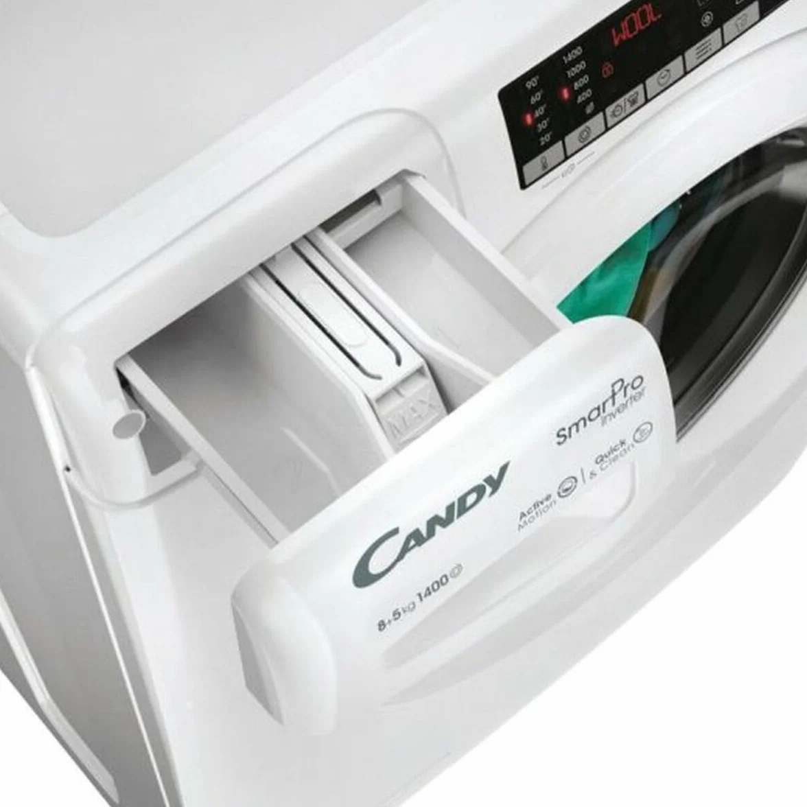 Candy Lavadora-Secadora Independiente de Carga Frontal Blanco D - Solución Ideal para Espacios Reducidos con Rendimiento Energético