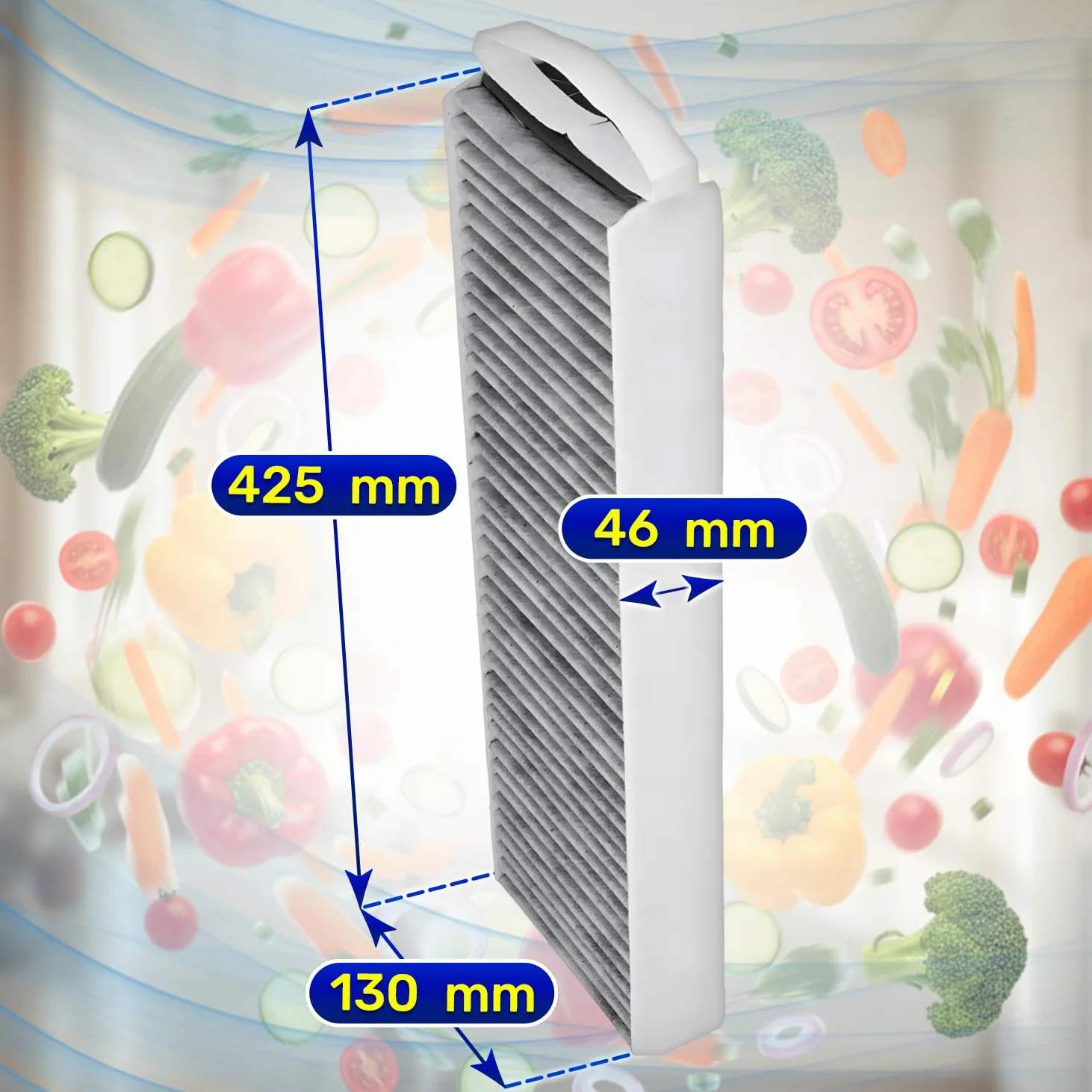 Filtro Carbon Activo 425x130x46 mm Campana Extractora para Bora Pure X Pure S Pure M Pure - MONTERAL