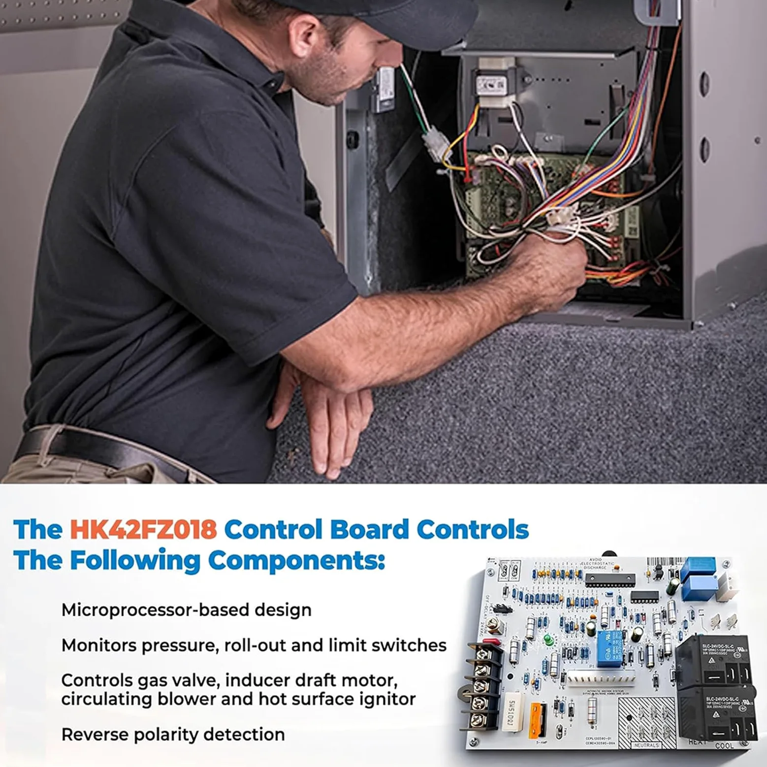 Circuito de placa de control de hornos de respuesta rápida, compatibilidad universal, fácil reemplazo para aparatos de calefacción, reemplazo de control