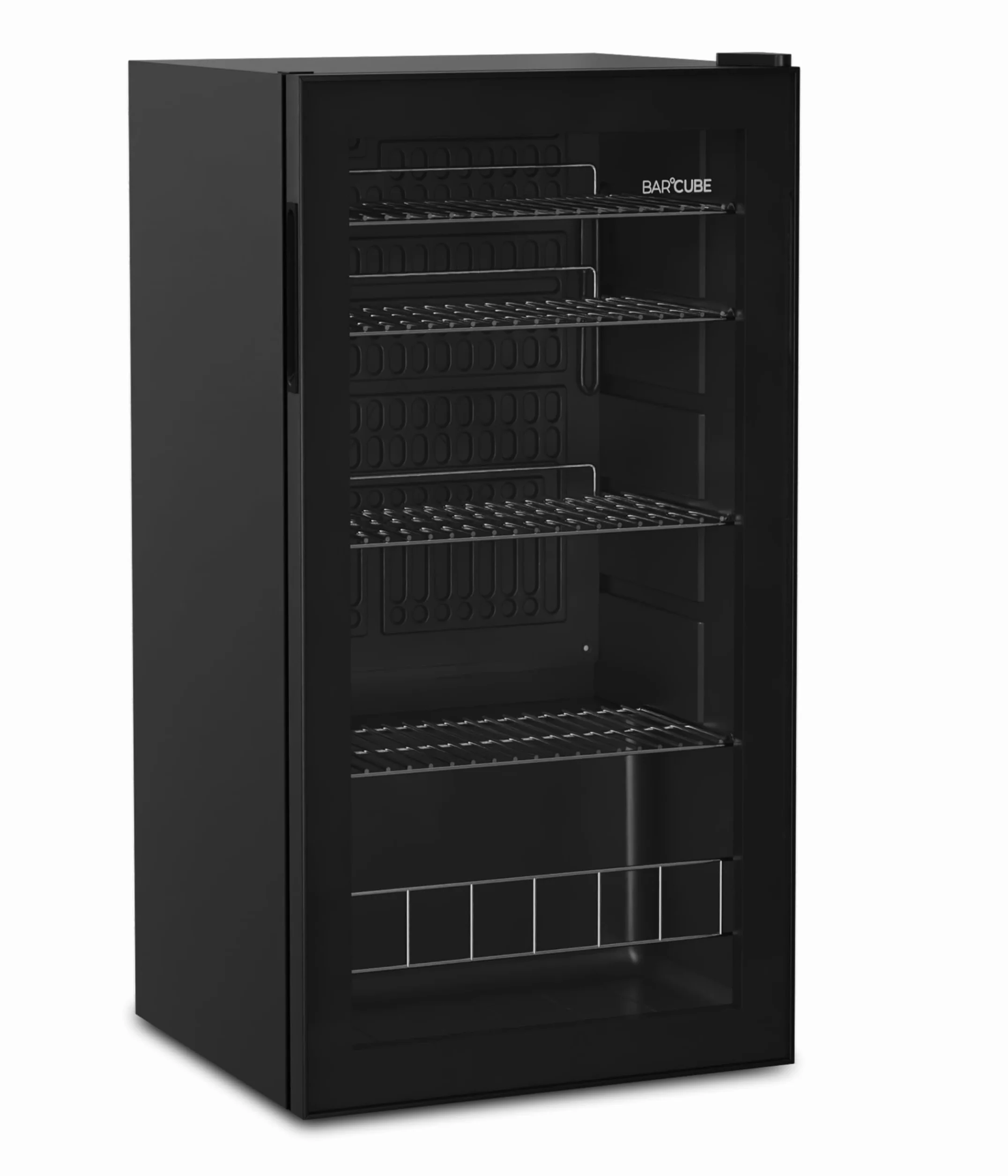 °CUBES Frigorífico para bebidas BAR 90L, frigorífico con puerta de cristal, con 4 estantes