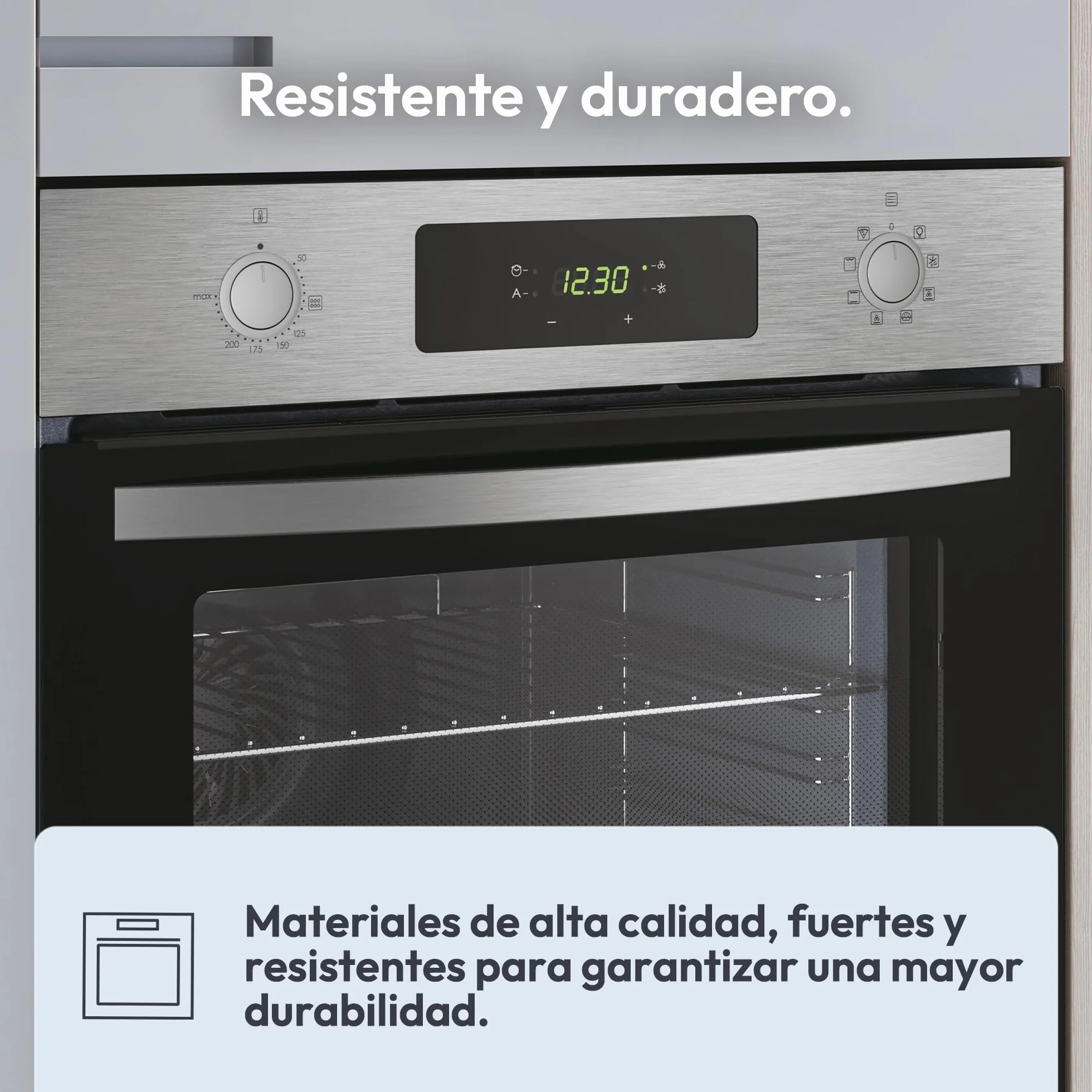 Candy FIDCP X625 L Horno Multifunción 70L Aquactiva Convección Ventilador radial 8 Funciones Display Timer Touch Puerta 2 Cristales Inox Negro