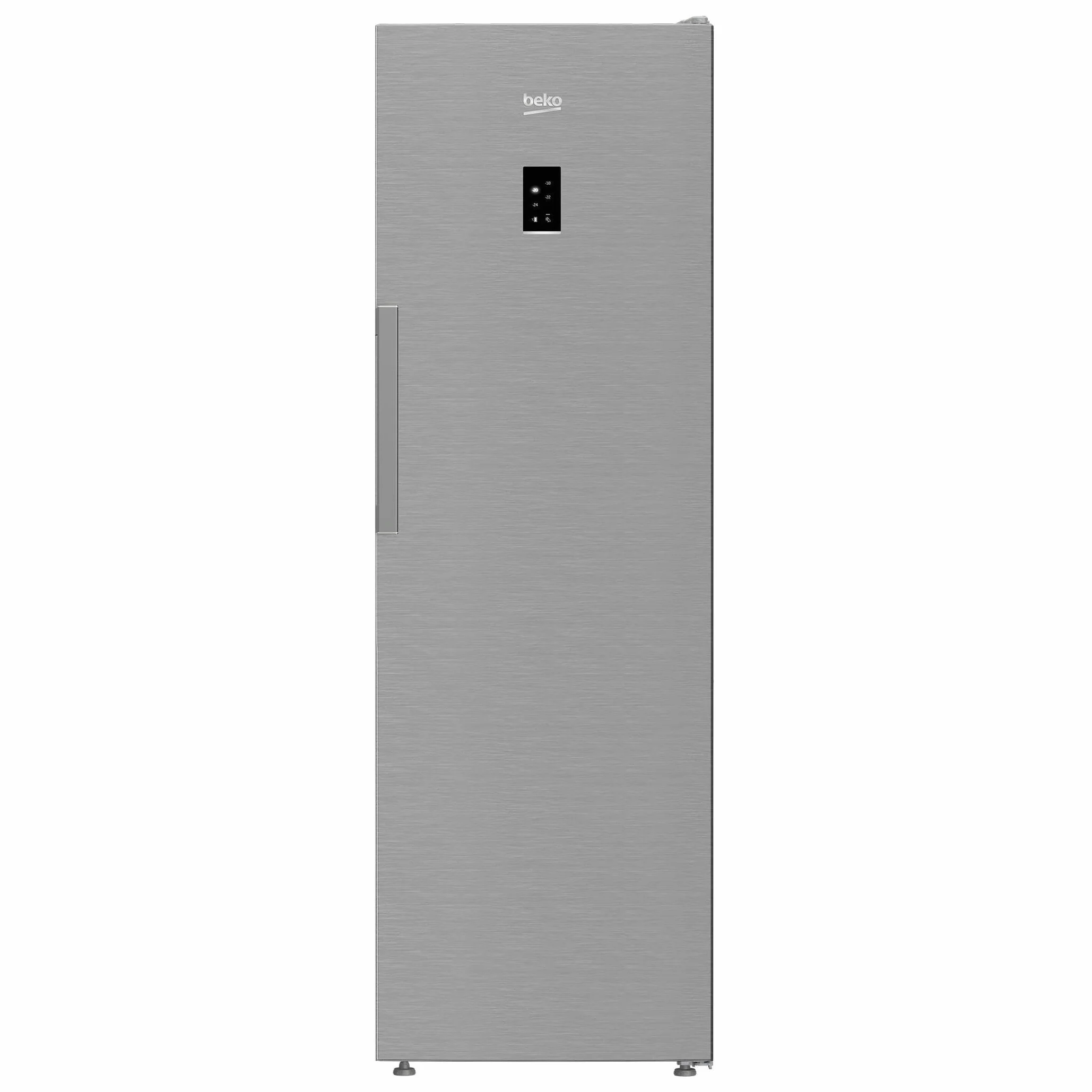 Beko B3RFNE314XB - Congelador Vertical, No Frost, Clase Energetica E, Display electrónico, 5 cajones, Color Acero Inoxidable