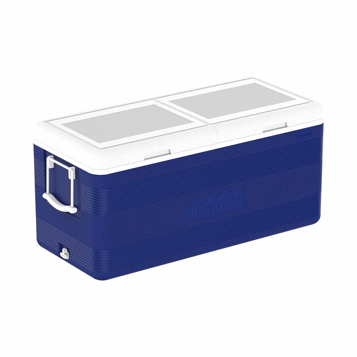 Nevera Portátil Duramax KeepCold Deluxe 144,4 L – Aislante Poliuretano, Tapón Desagüe, Portavasos, Ideal Camping, Playa y Pesca – Azul 103x47x48 cm
