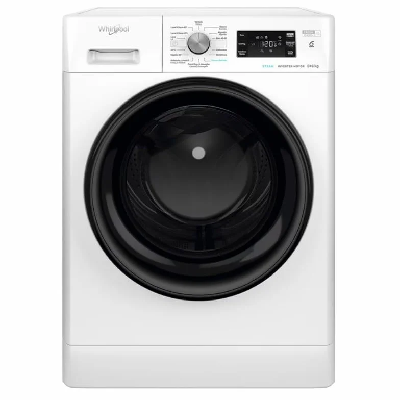 Lavasecadora WHIRLPOOL FFWDB 864369 BV SPT 8Kg lavado y 1400Rpm 6Kg secado Clase D Blanco