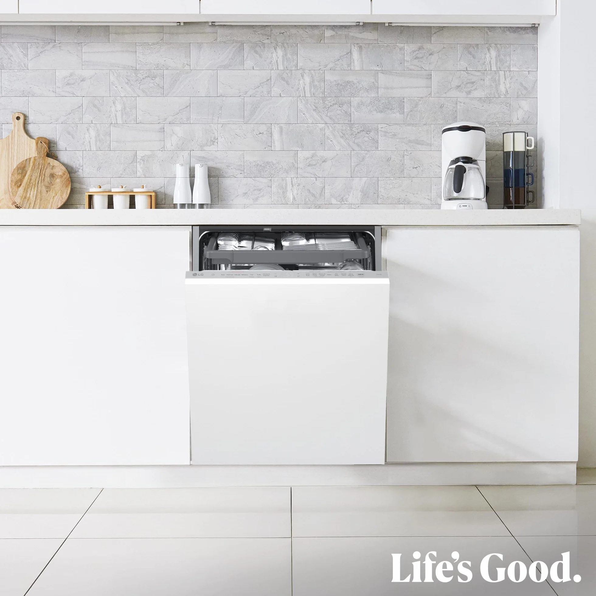 LG DB375TXS Lavavajillas Integrable QuadWash Steam EasyRack TrueSteam Wi-Fi ThinQ Acero Inoxidable 14 Cubiertos