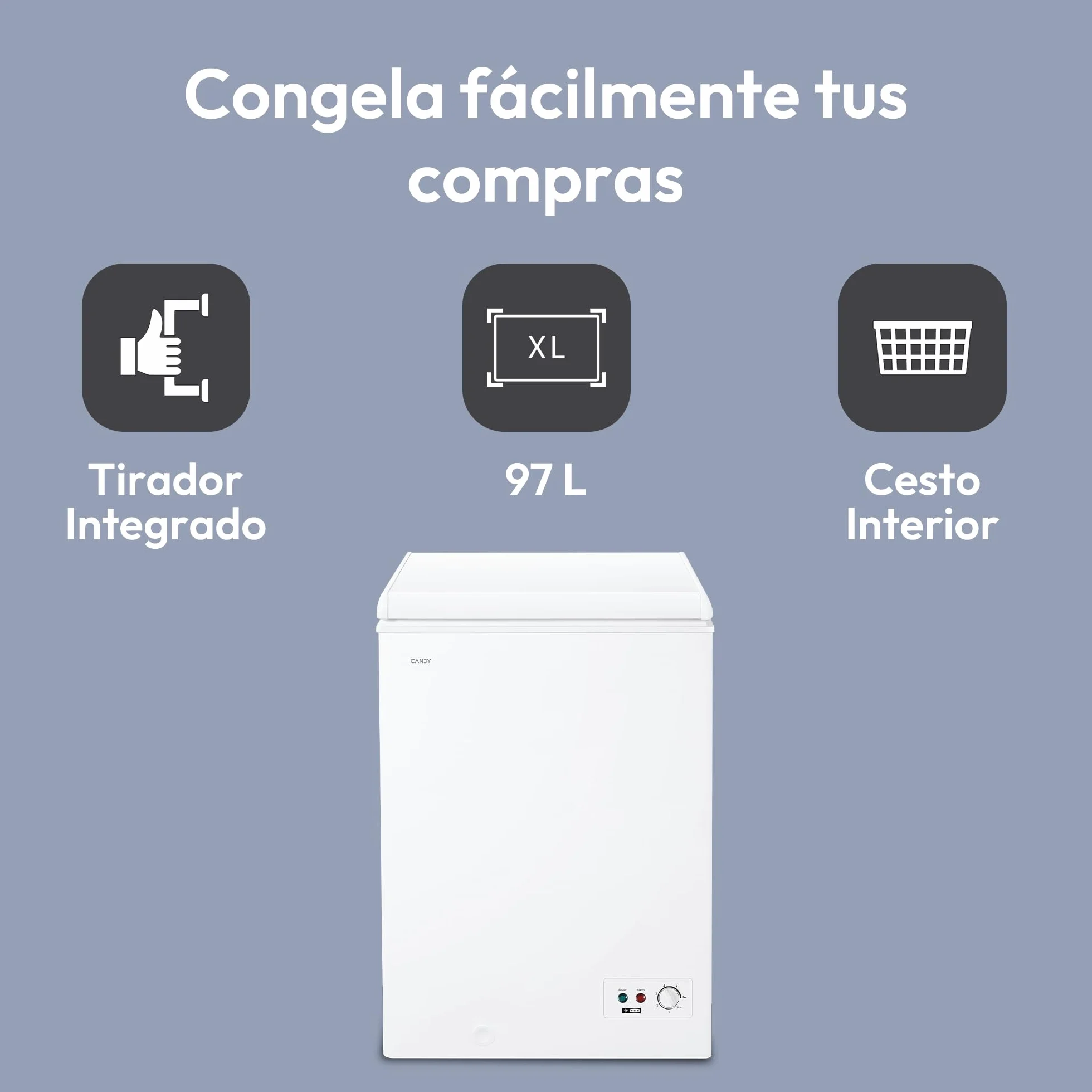 Candy CCHH 100E Congelador Arcón Horizontal 55CM 97L Estático Blanco