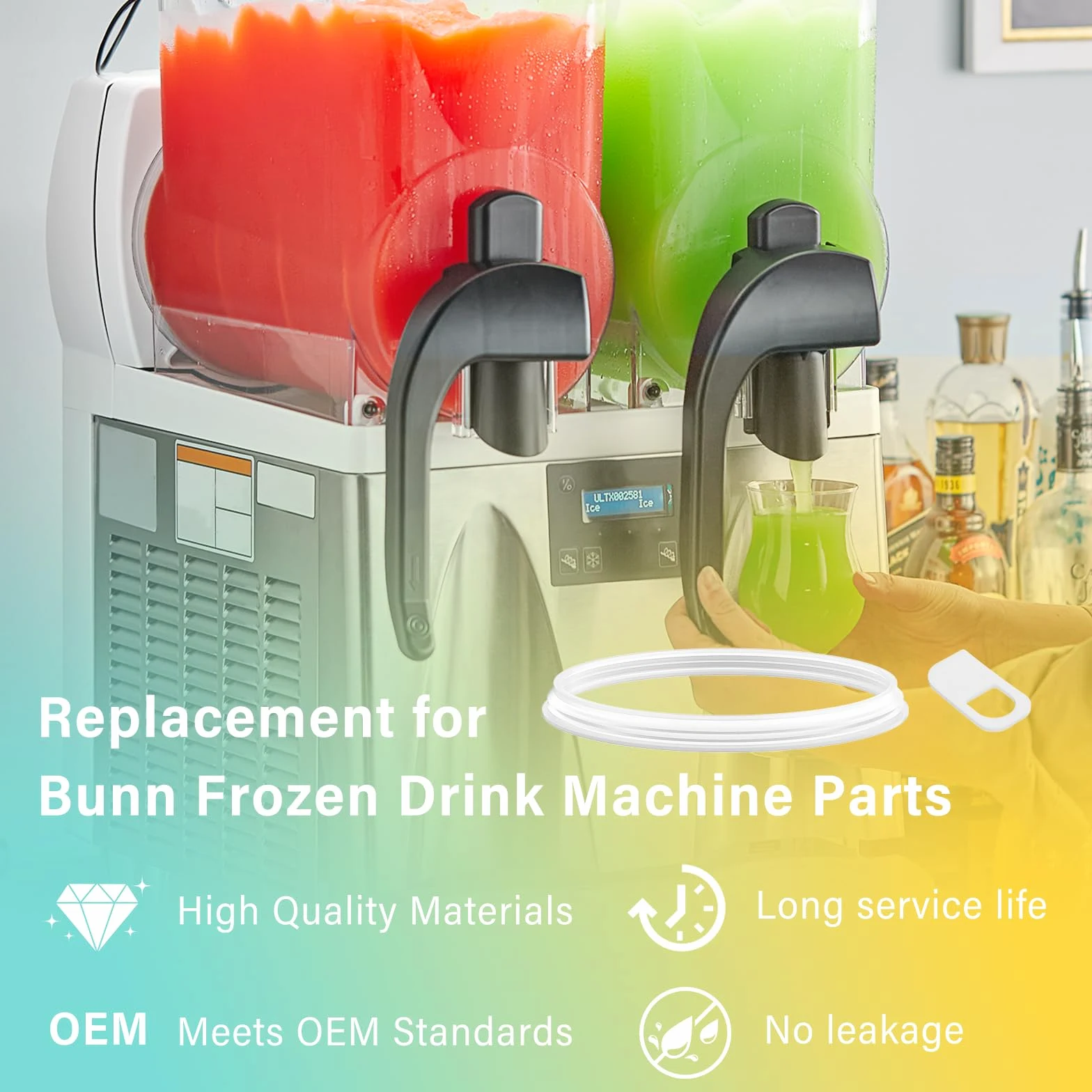 Sello de junta de tambor de refrigeración/tolva 32079.0000 y kit de sellado de grifo, máquina de bebidas congeladas 32268.1000 para máquina de granizado Bunn Ultra2, para piezas de máquina