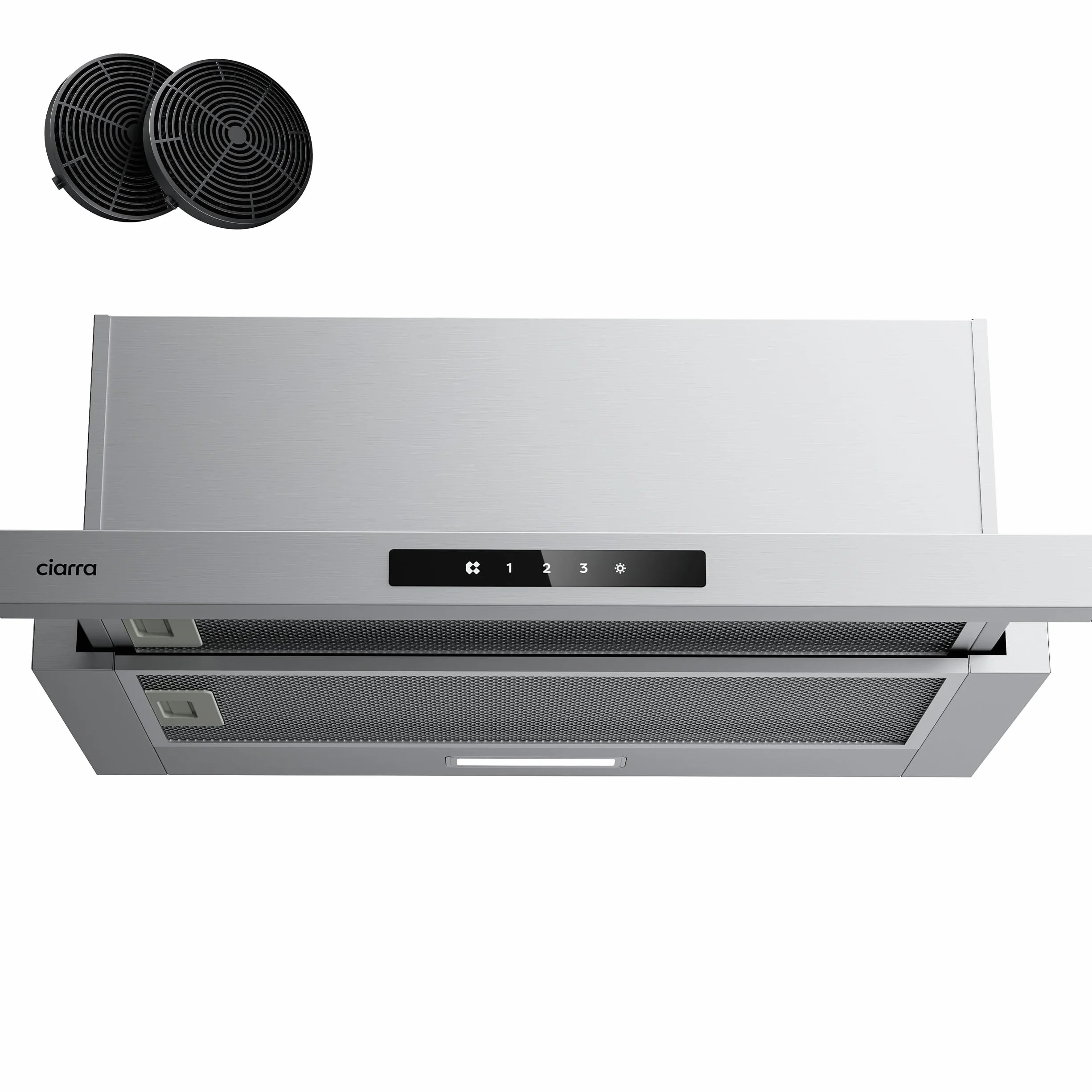 CIARRA CBCS6909A Campana Extractora Telescópica 60 cm 600 m³/h Clase A+ Acero Inoxidable Control Táctil LED