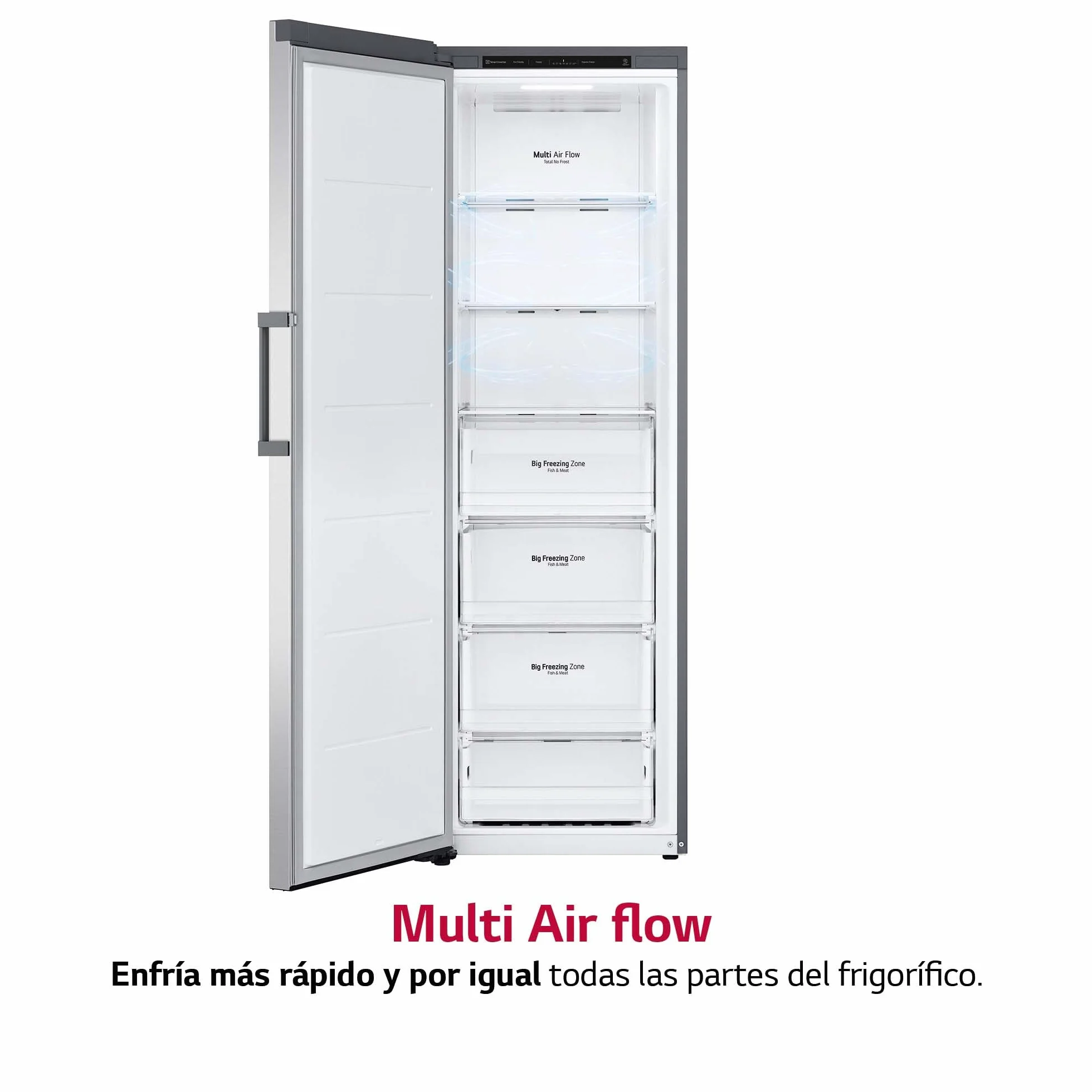 LG Congelador No Frost Total 355 L 186 cm Vertical Smart Inverter Inox