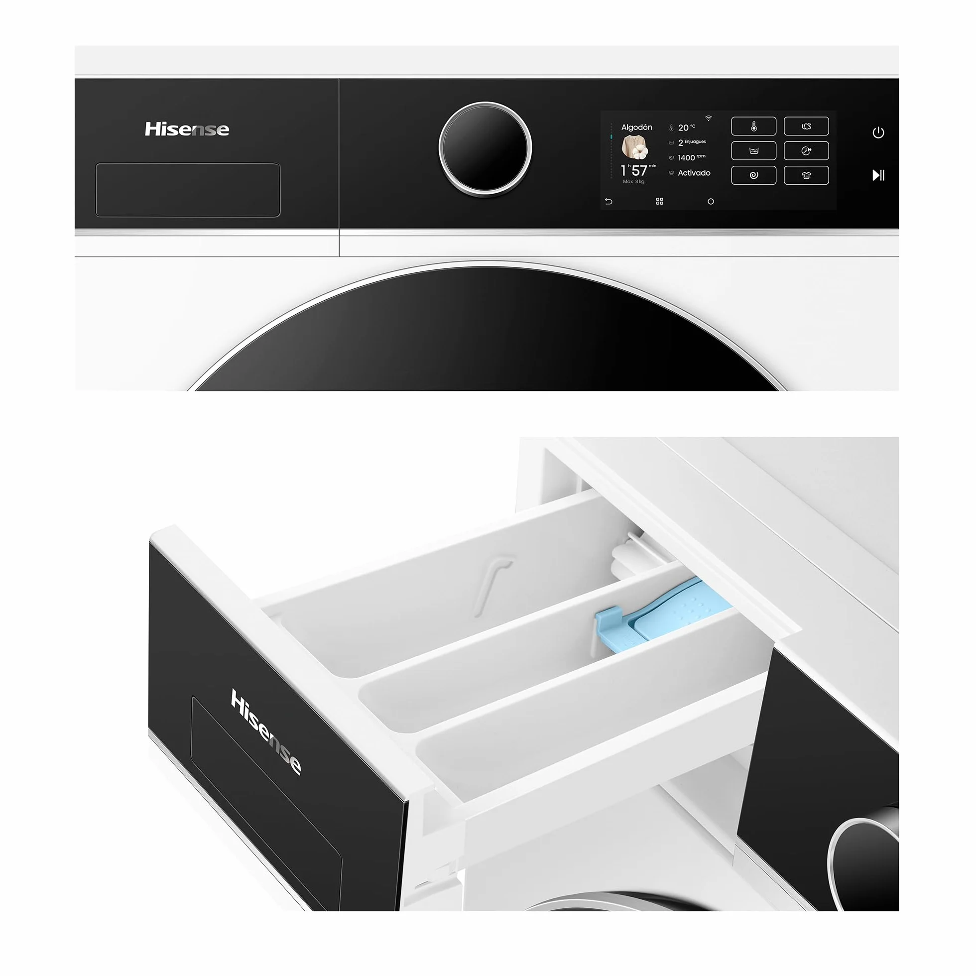 Hisense Lavadora 9 Kg 1400 rpm Clase A-10% Fondo Reducido 47cm Blanco