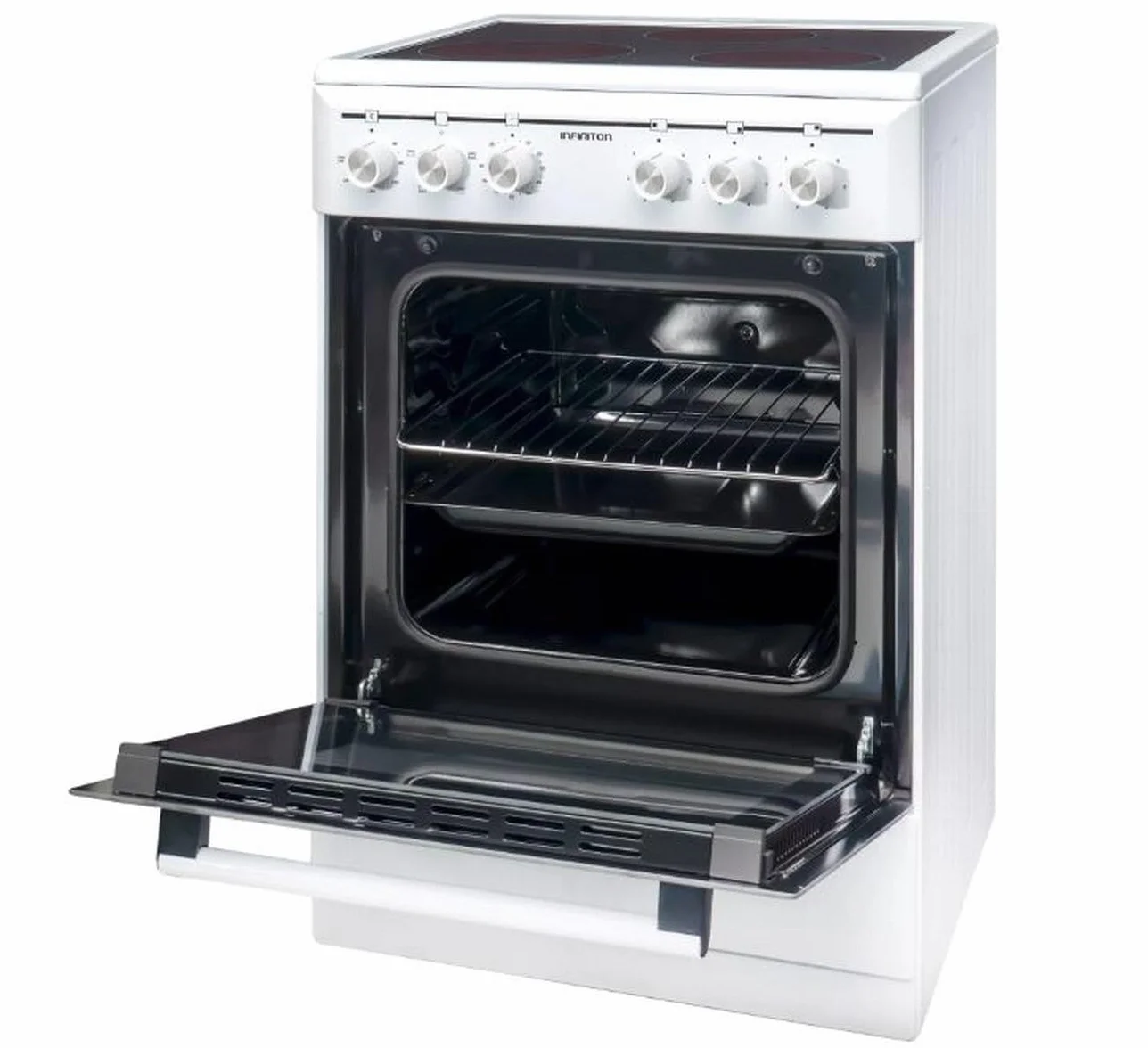 COCINA ELECTRICA CON HORNO CC-V350G INFINITON (Vitroceramica 3 Zonas + Horno Electrico, Ancho 50CM)