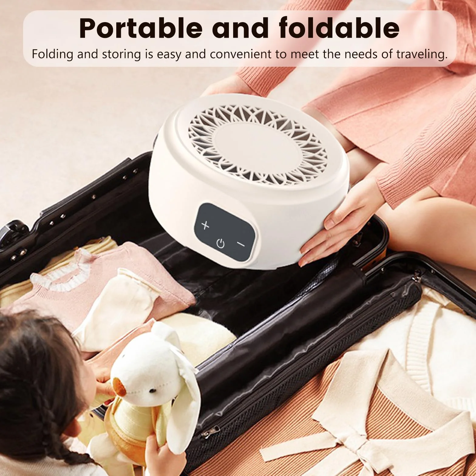 Secadora Eléctrica Portátil,Mini Secadora de Ropa de 500 W,Secador de Bomba de Calor con Temporizador de 6 Velocidades,Secado Rápido y Esterilización,Secador para Viajes de Negocios Camping