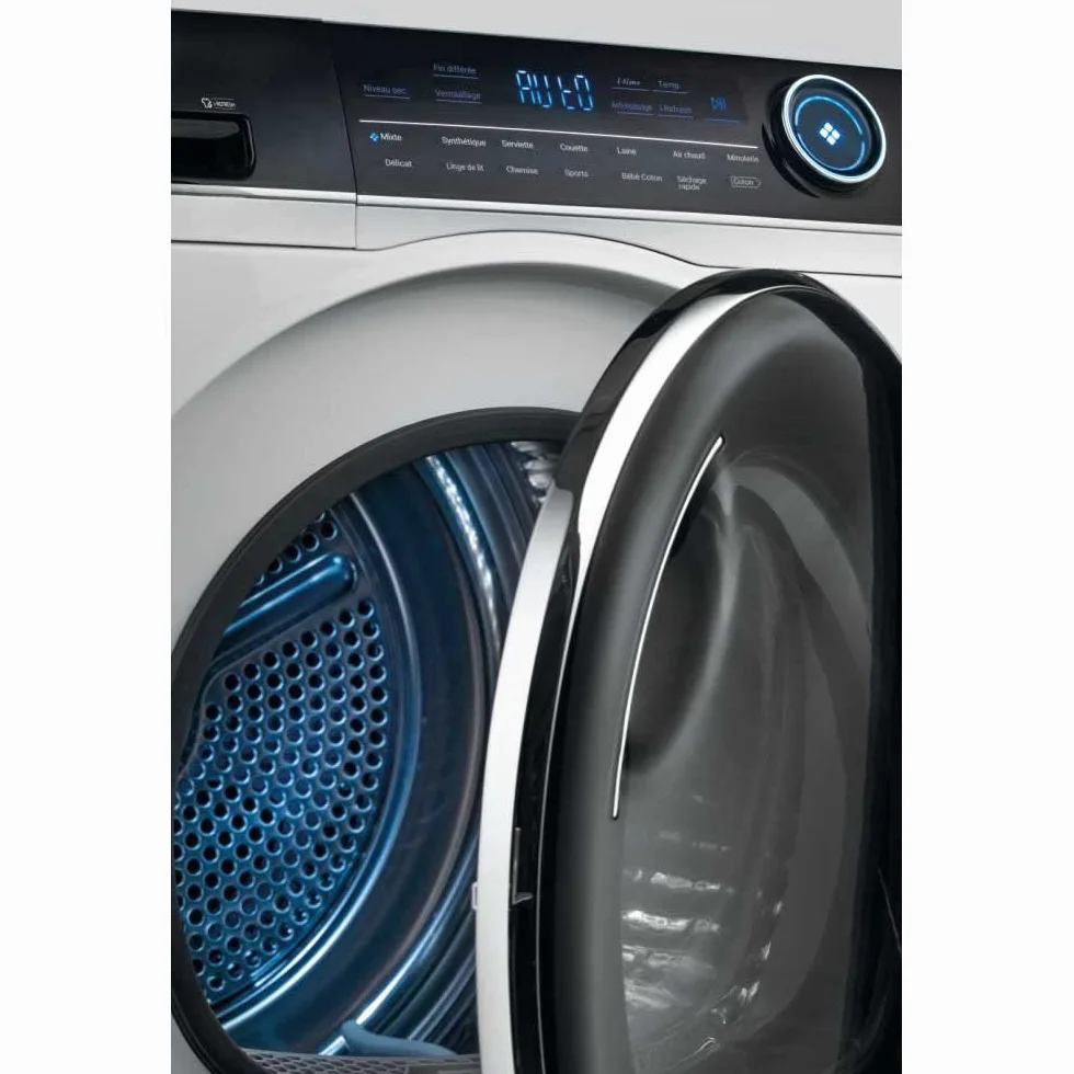Haier I-PRO SERIES 7 - HD90-A3979-S, Secadora bomba de calor 9 kgs, Inverter, Tambor XXL con led, 14 programas, i-Time, i-Refresh (microvapor), Antiarrugas, 66dba, A+++