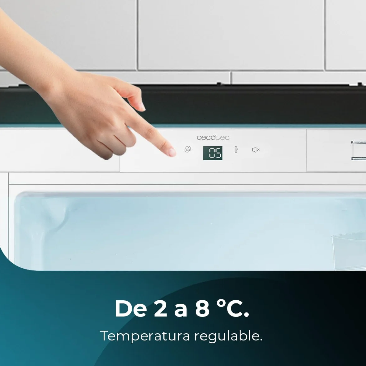 Cecotec Mini Nevera Integrable de 138 L Bolero CoolMarket TT BI 138 White E. Altura 81,8 cm y 59,5 cm de Ancho, Display Touch, Fast Cooling, Puerta Reversible, Temperatura Regulable, Blanco
