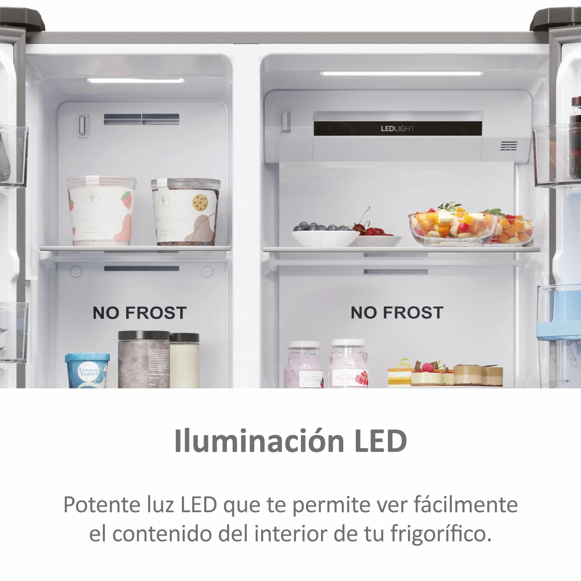 Haier SBS 90 Series 5 HSR5918DWMP - Frigorífico Side by Side, con Dispensador de Agua, Apertura puertas 90 grados, Motor Inverter, Total No Frost, Ancho 90cm, Capacidad XXL 521L, Iluminación LED, Inox