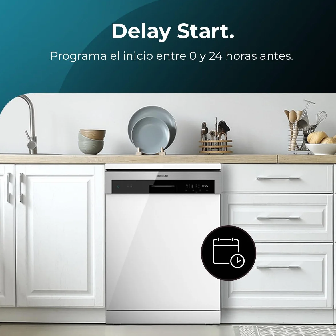 Cecotec Bolero Aguazero 6100 E Lavavajillas Independiente 60 cm 1850W 13 Cubiertos 6 Programas Dry+