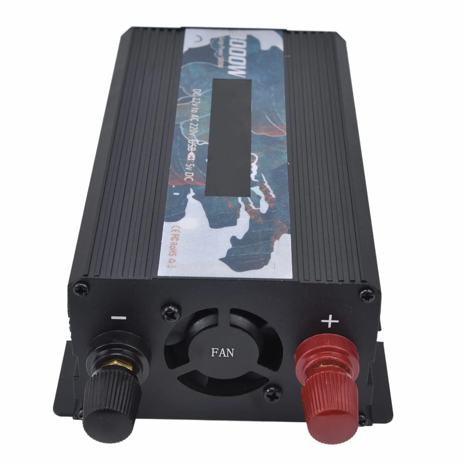 Inversor de Corriente Onda Sinusoidal Pura 300W 12V a 220V Convertidor Potencia Multifuncional para Hogar RV Camión Inversor Eléctrico Batería Energía Solar Inversor Portátil Negro
