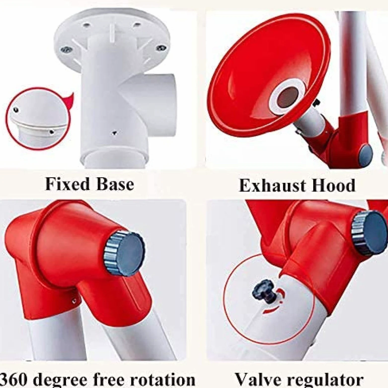 Campana de laboratorio montada en la pared para laboratorio. Brazos flexibles de extracción de 360 grados para sistema de extracción de laboratorio de fábrica