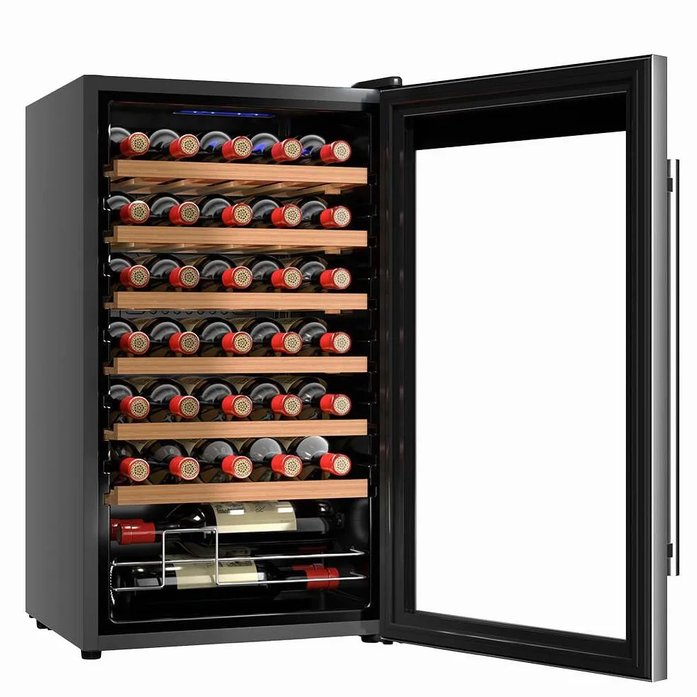 Cecotec Vinoteca 34 botellas Bolero grandsommelier 34030 inox compressor, 80 L, Enfriamiento por compresor, Temperatura regulable de 5 a 18ºC, Control táctil, Display, LED interior.
