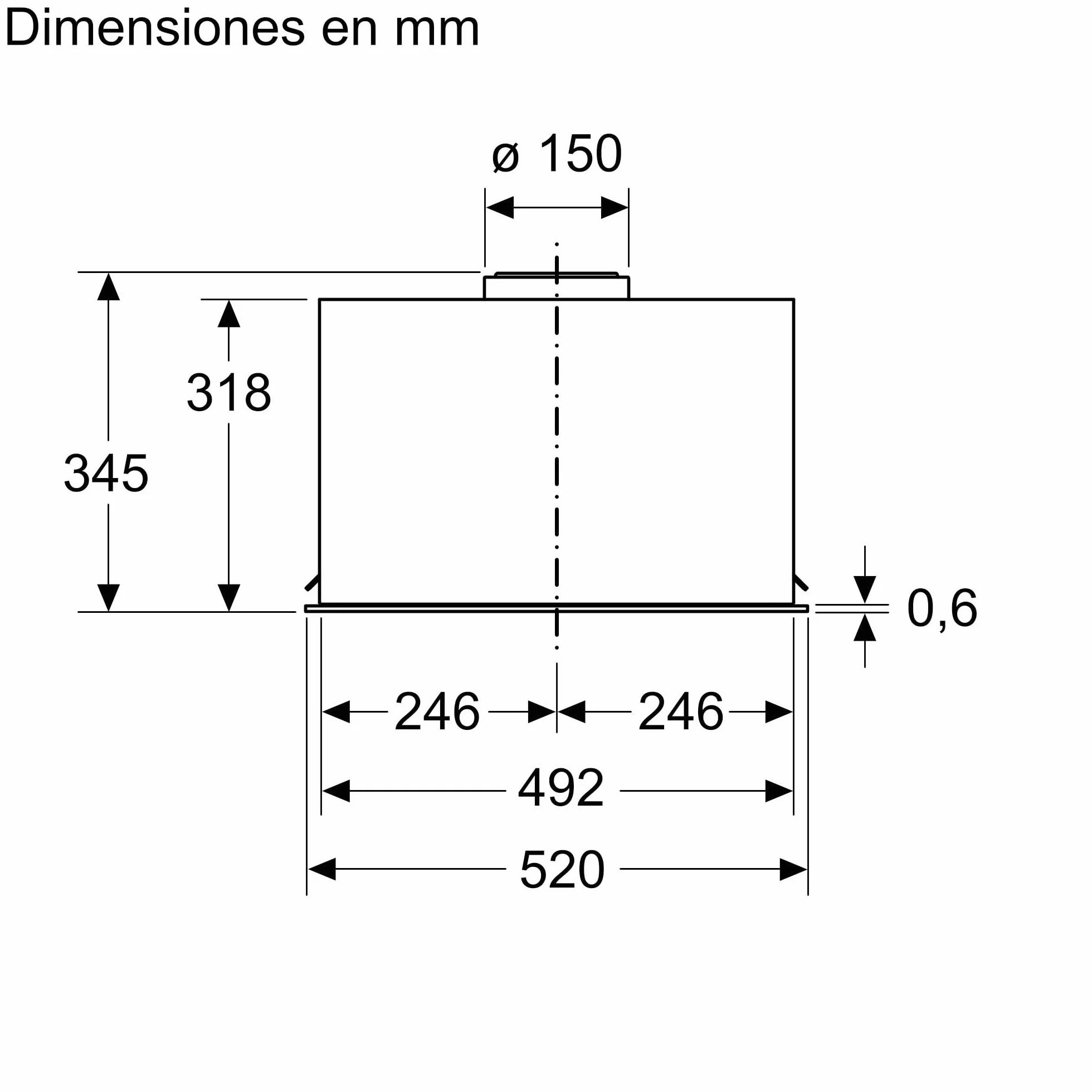 Bosch Serie 6 DLN56AC50 Grupo filtrante 52 cm Plata metalizada